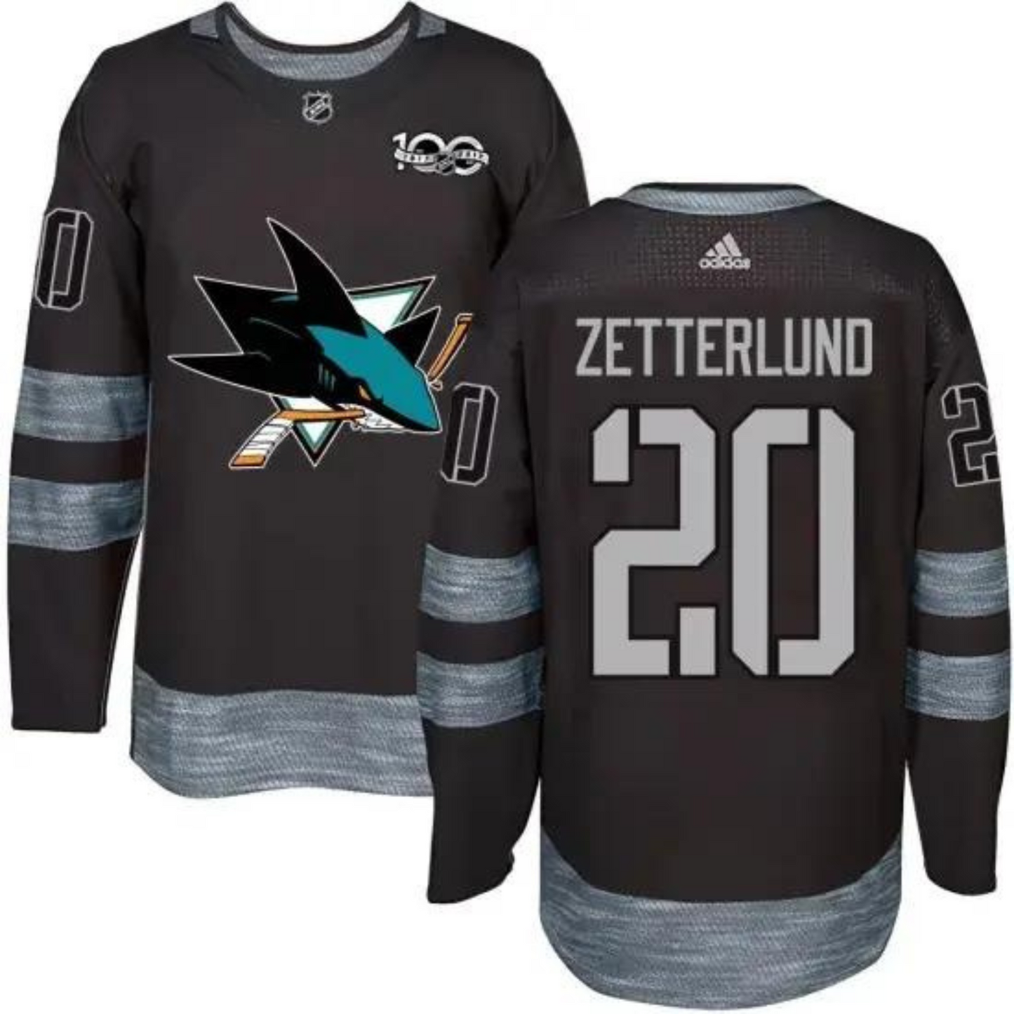 Fabian Zetterlund San Jose Sharks 20 Jersey