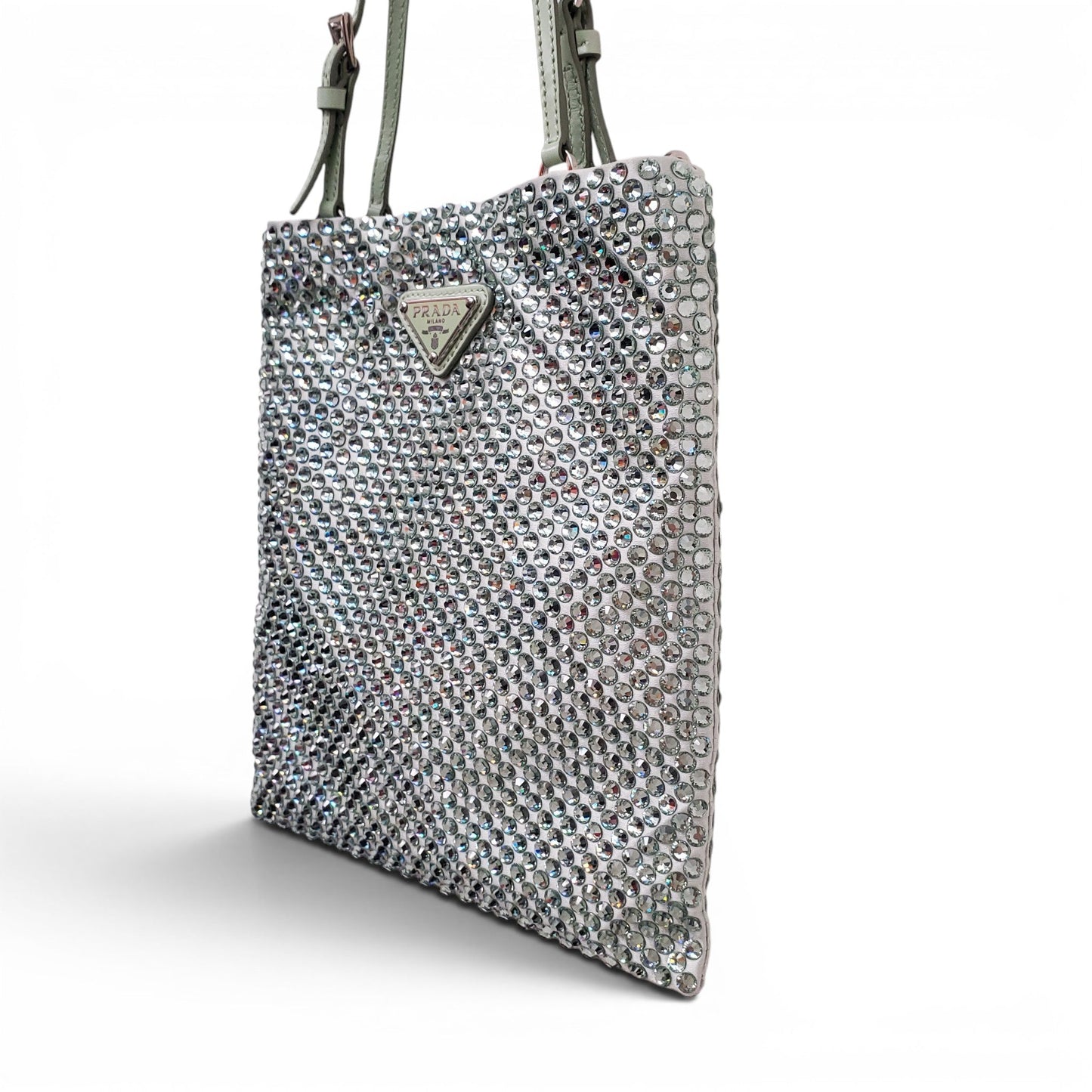 PRADA SEAFOAM CRYSTAL CROSSBODY BAG
