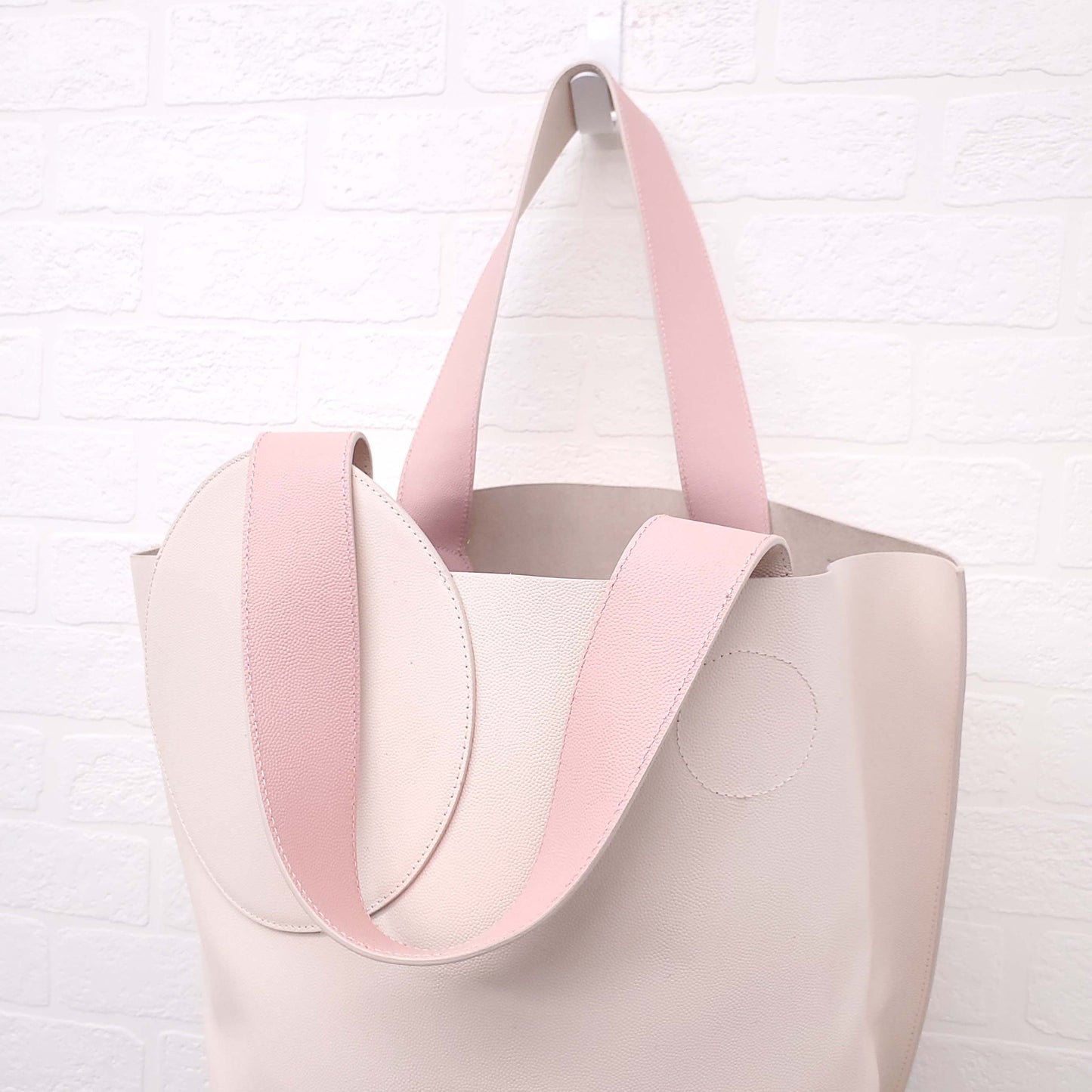 ROKSANDA CREAM AND PINK LEATHER 'EIDER' TOTE