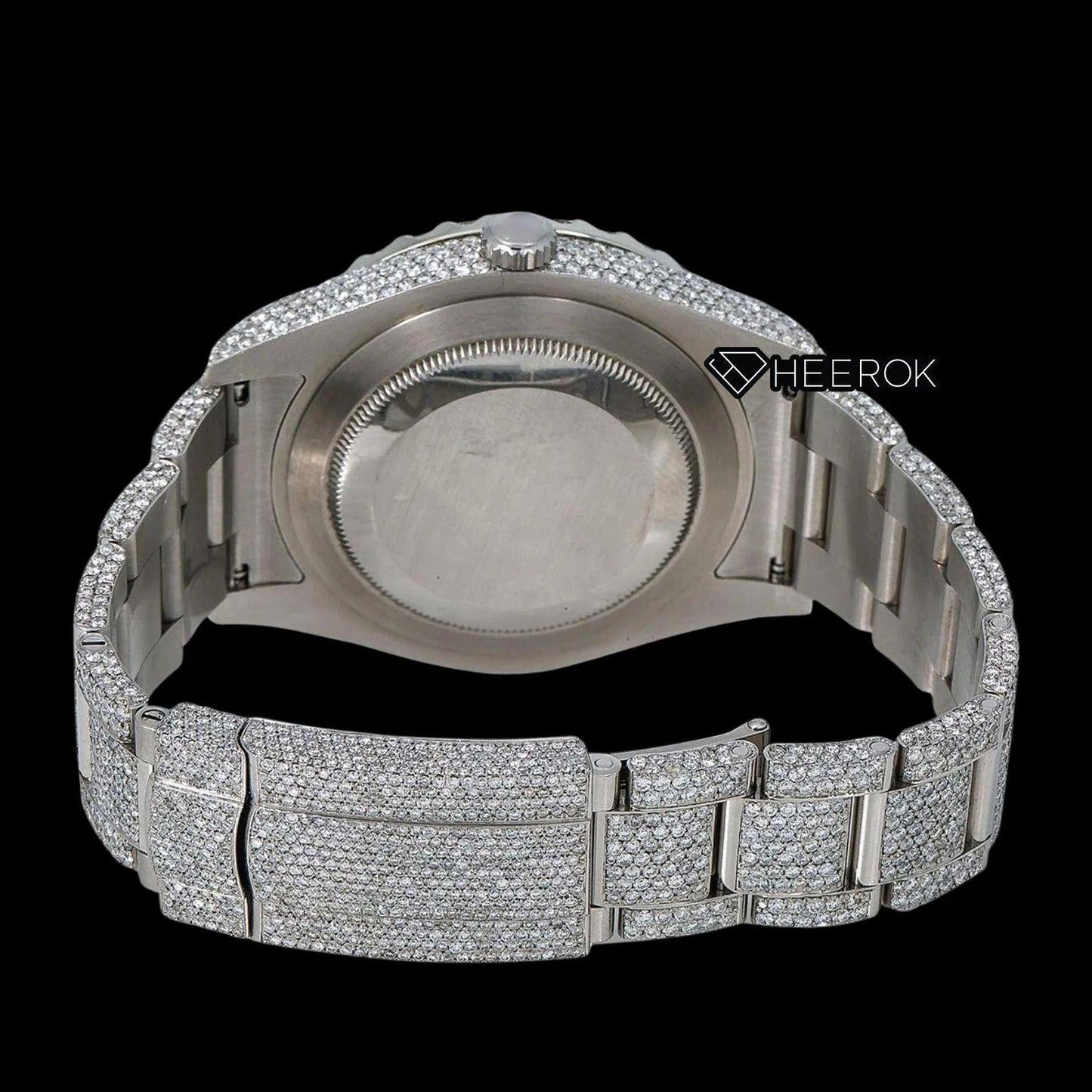 Rolex Datejust Full Diamond Paved Dial Multicolor Stick Markers Diamond Bezel Fully Iced Moissanite Diamond Oyster Bracelet