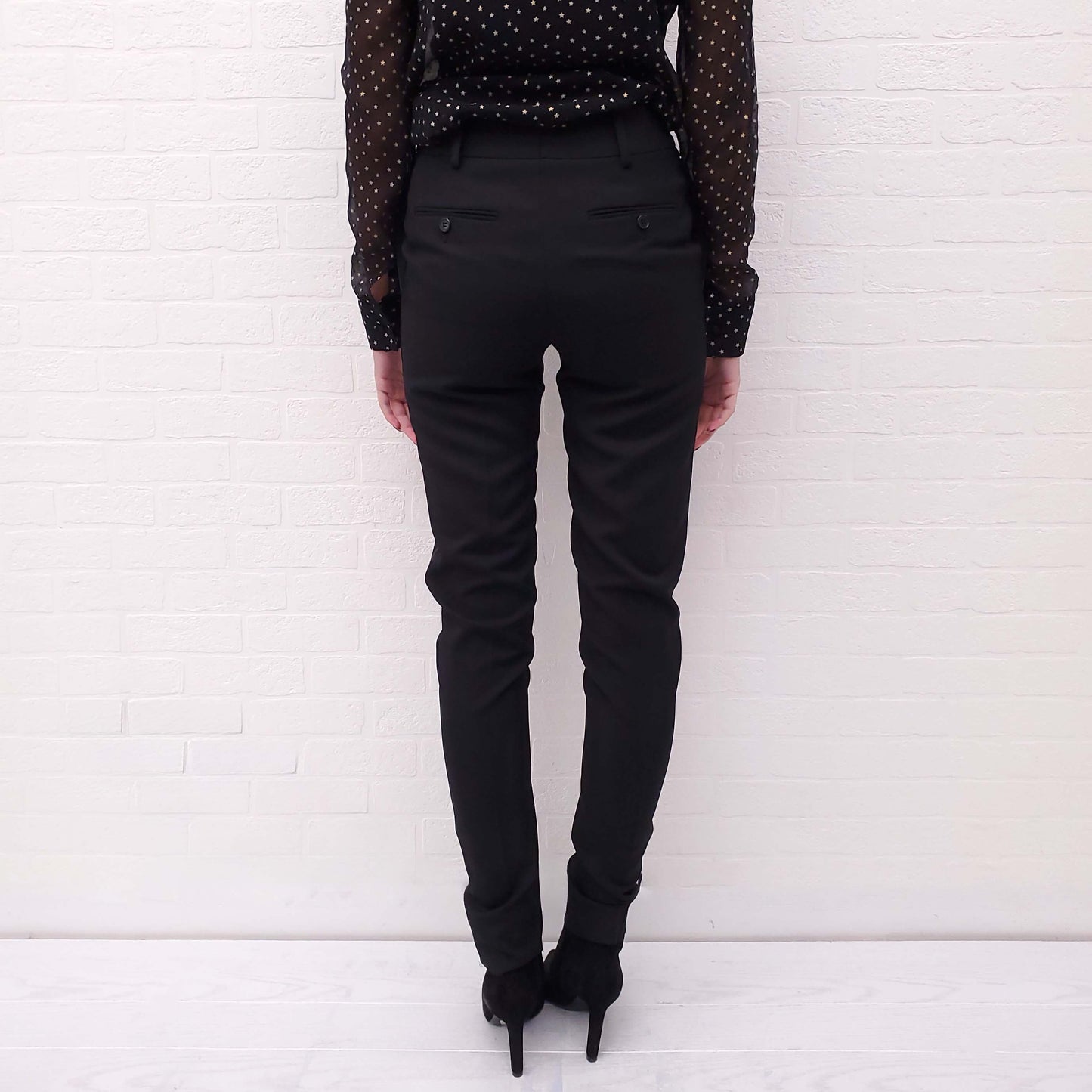 SAINT LAURENT BLACK TUXEDO PANTS - SIZE 34