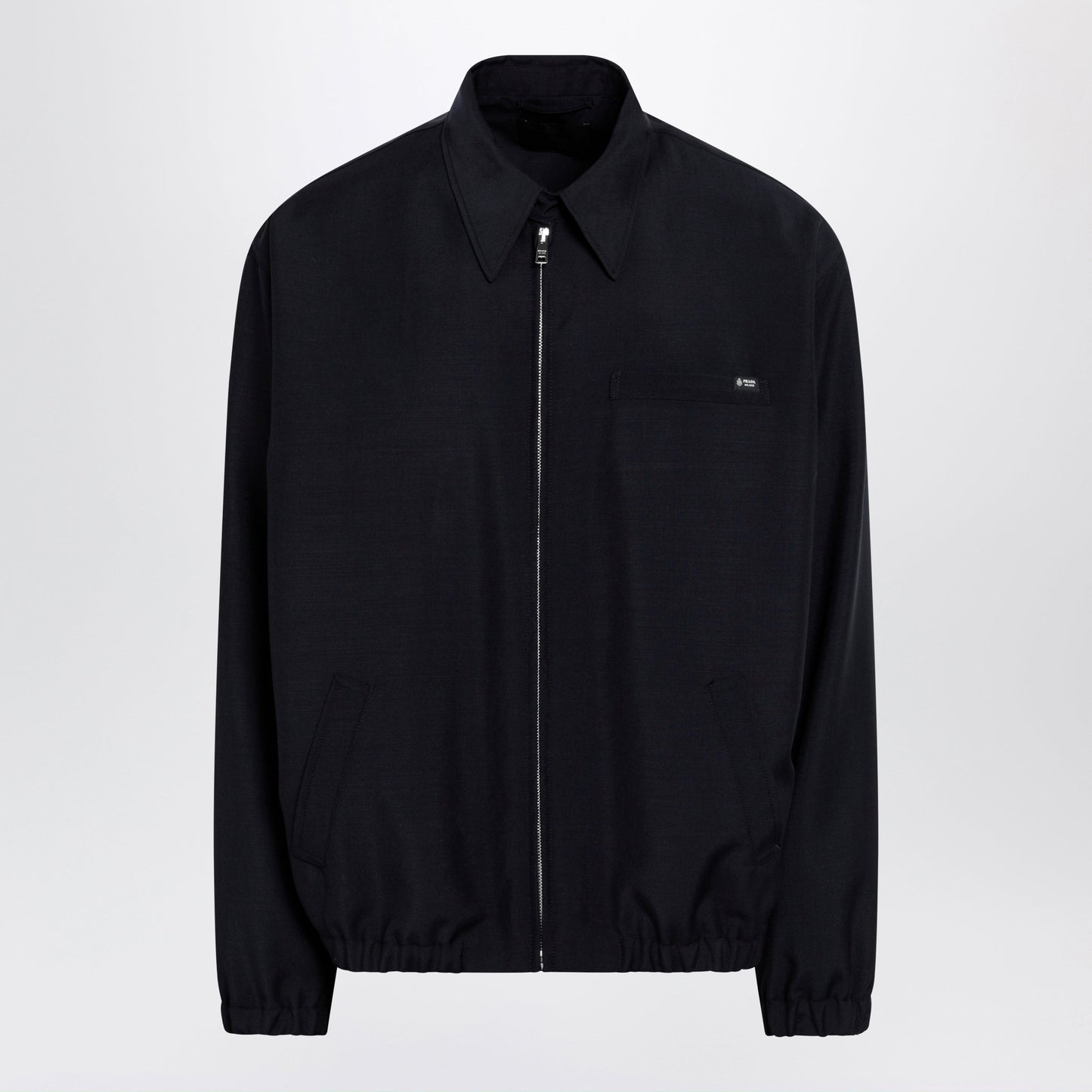 Prada Blue Blouson In Wool And Mohair Blend Men