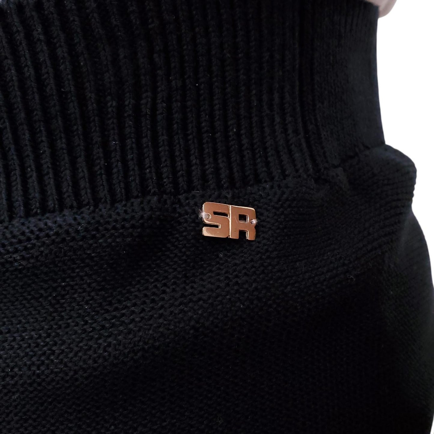 SONIA RYKIEL BLACK KNIT PANTS WITH ROSETTE DETAILS - SIZE S