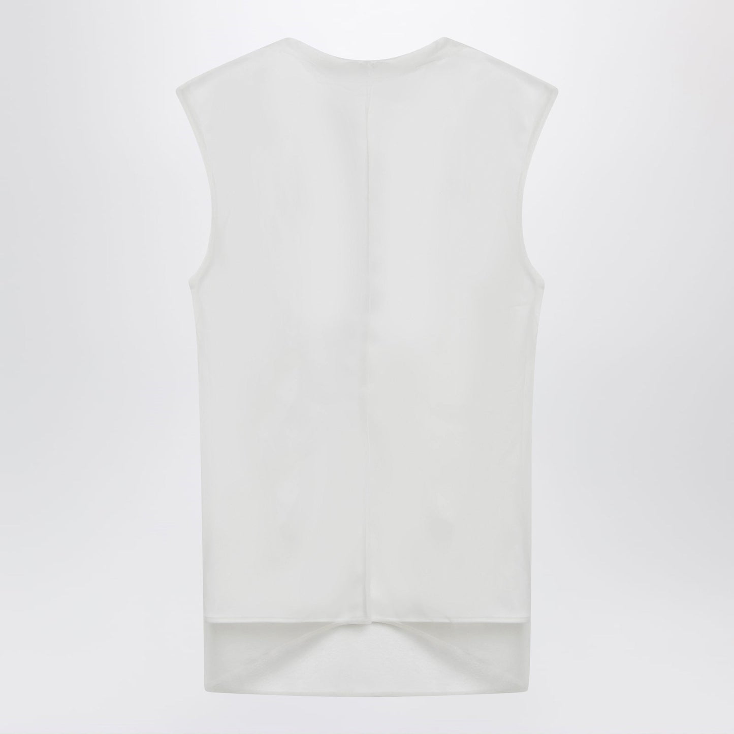 Sportmax White Double-Layer Top In Satin And Tulle Women