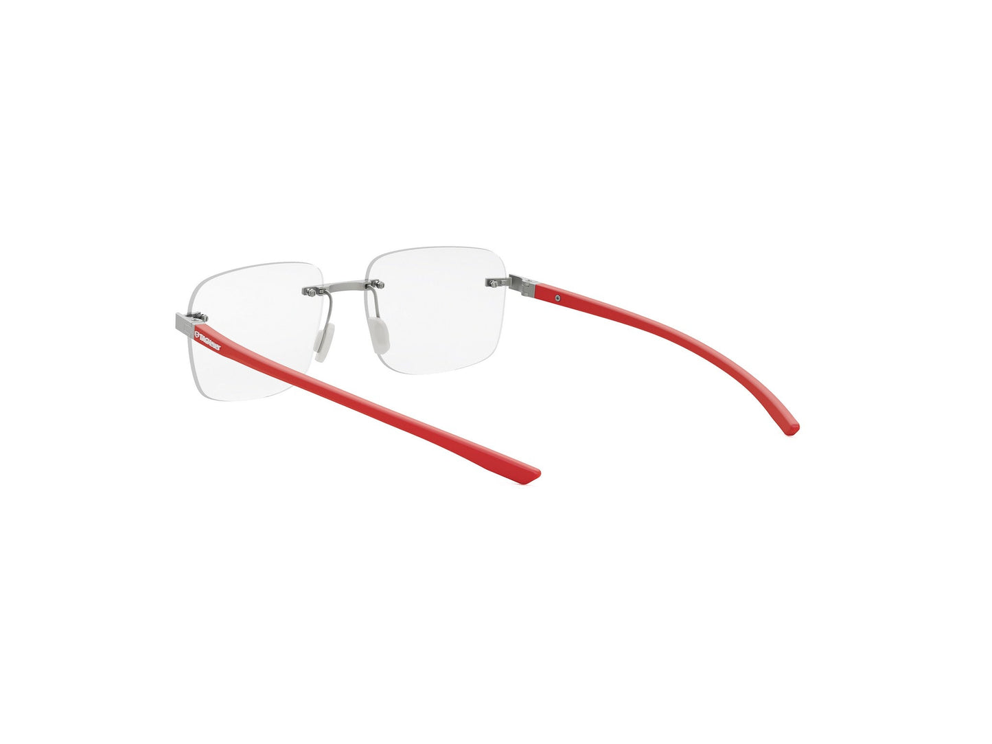 Matte Silver Square Metal Eyeglasses