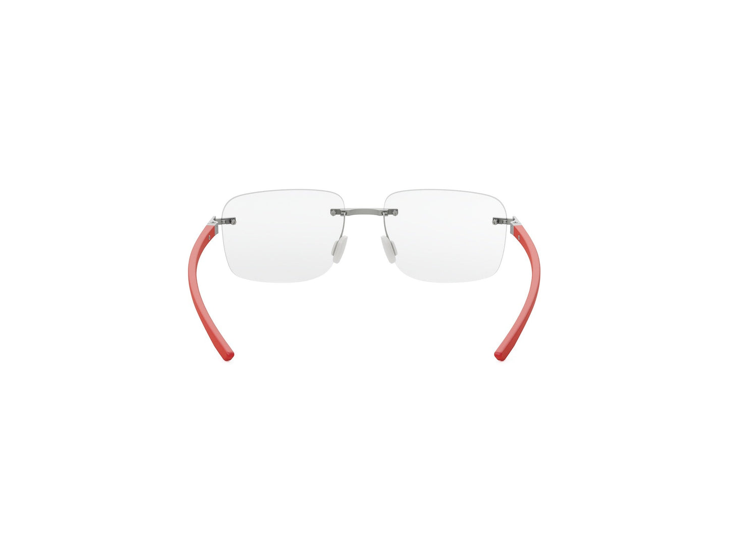 Matte Silver Square Metal Eyeglasses