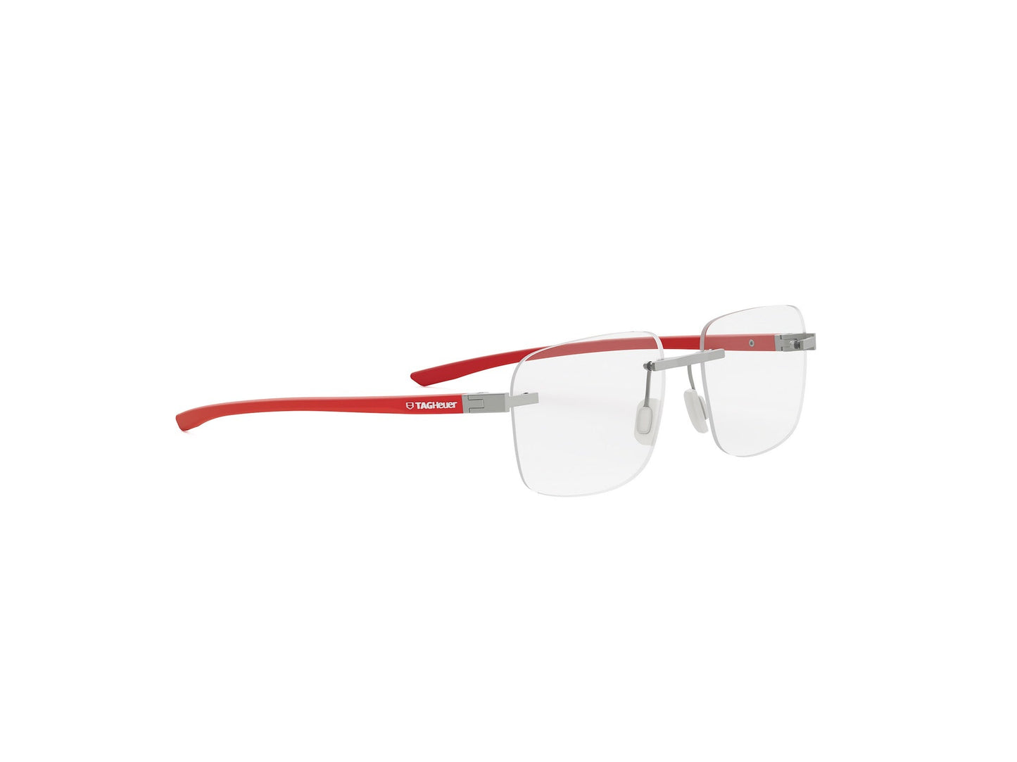 Matte Silver Square Metal Eyeglasses