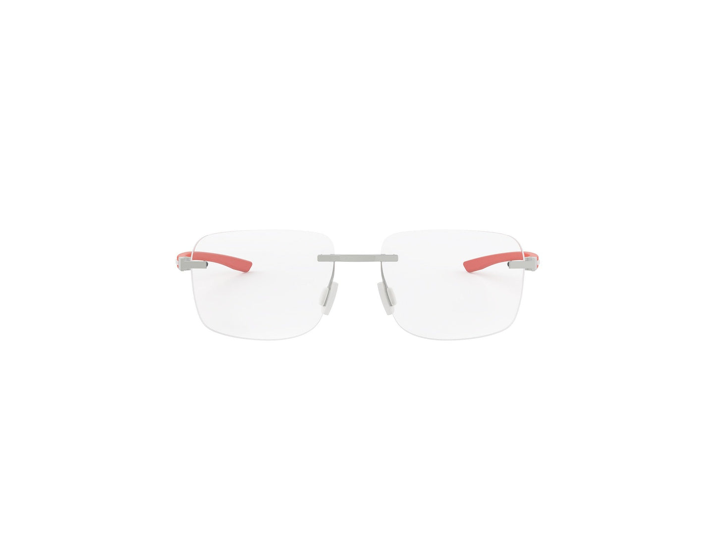 Matte Silver Square Metal Eyeglasses