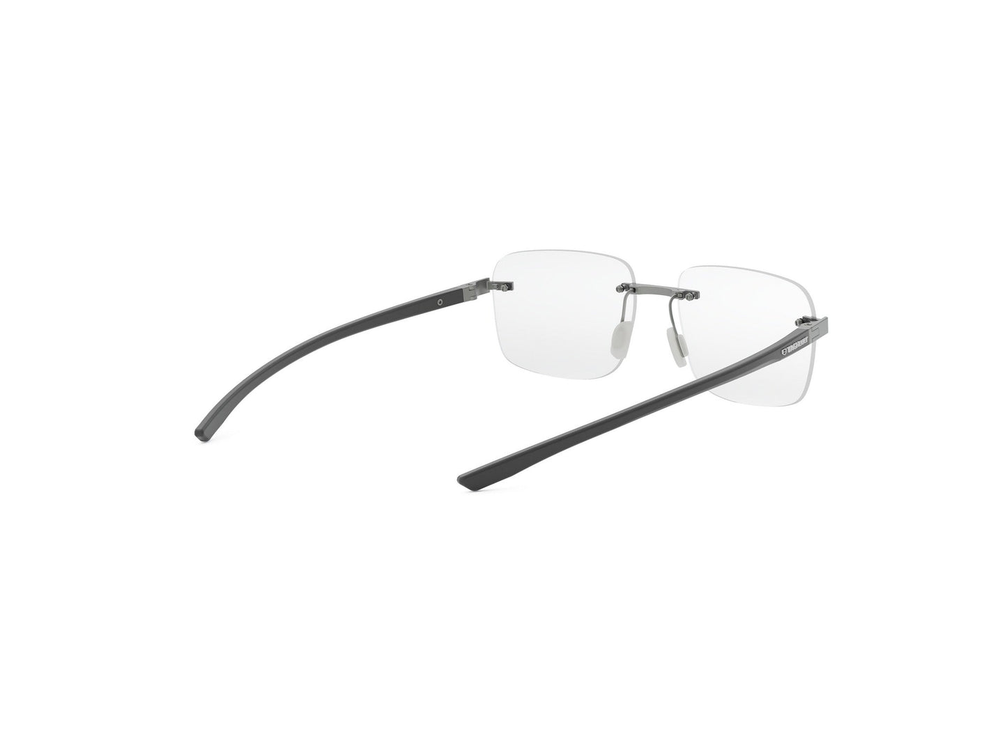 Matte Silver Square Metal Eyeglasses