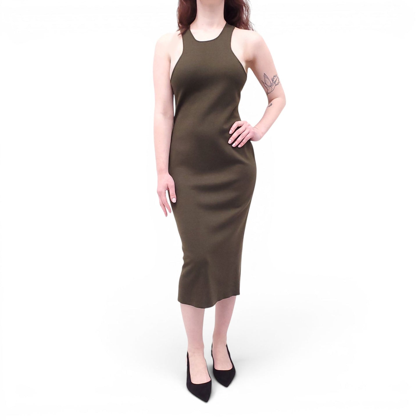 TOM FORD OLIVE GREEN KNIT DRESS - SIZE M