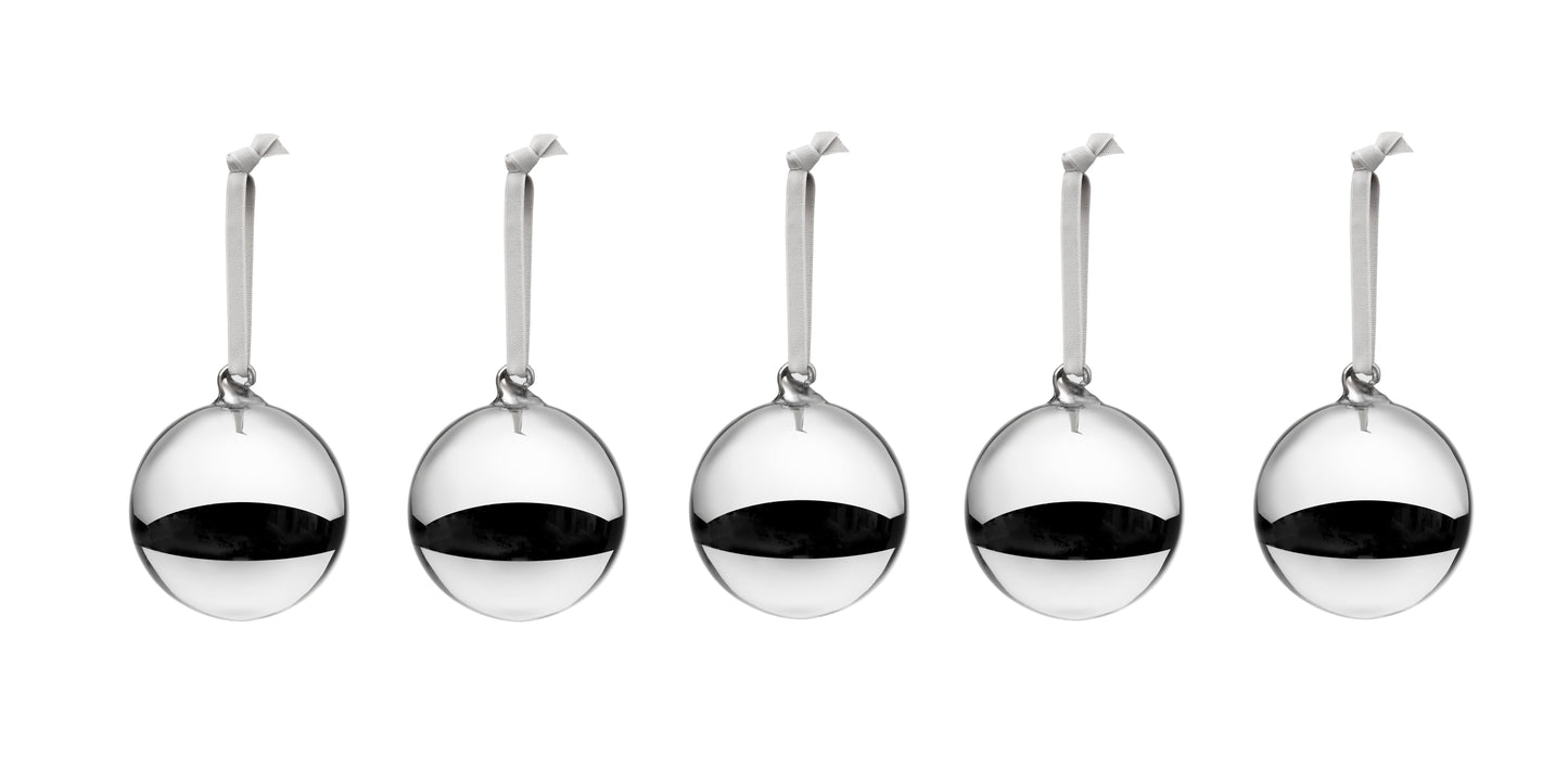 Iittala glass ball 80mm silver mirror 5 piece set