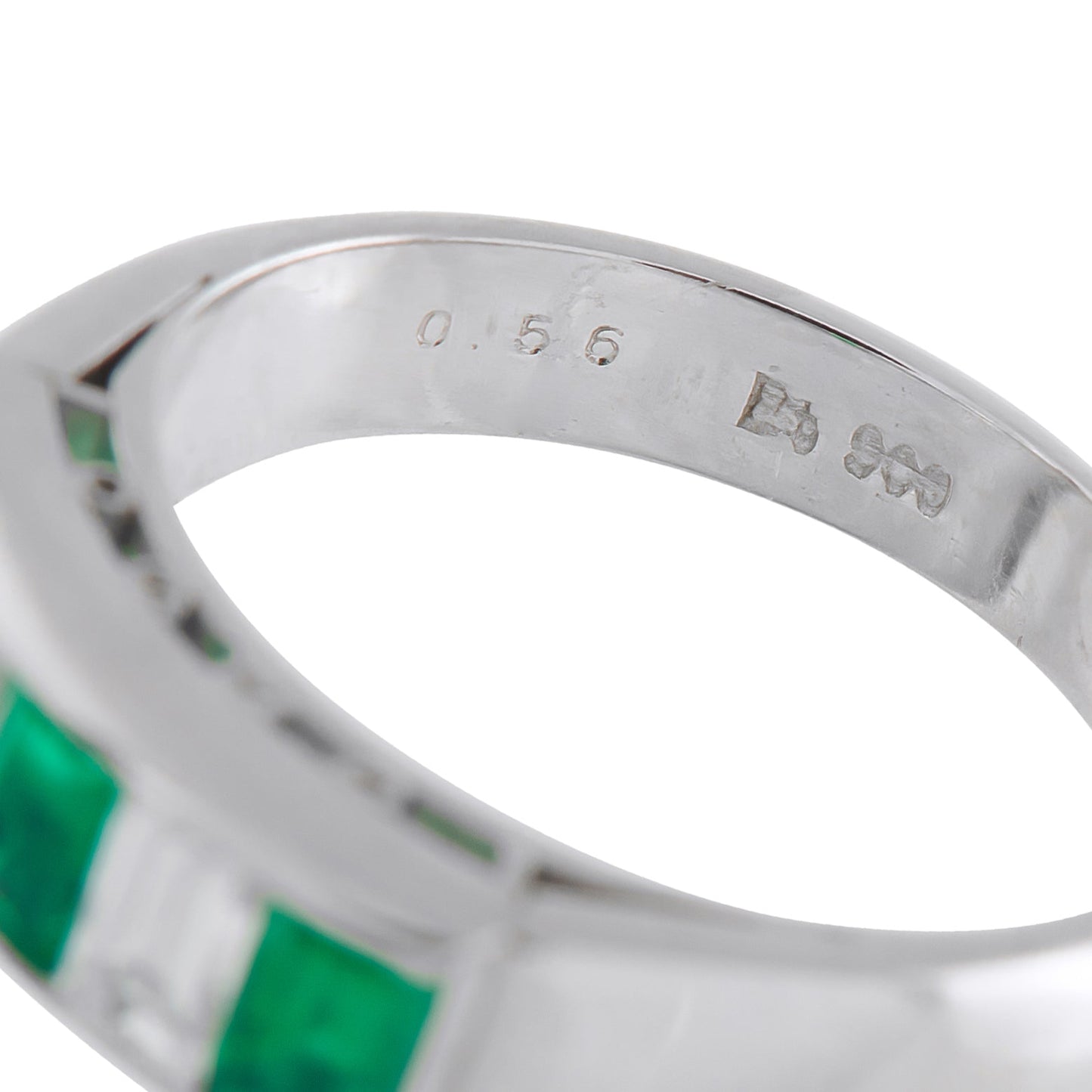 LB Exclusive Platinum 0.45ct Diamond and Emerald Ring MF02-041026