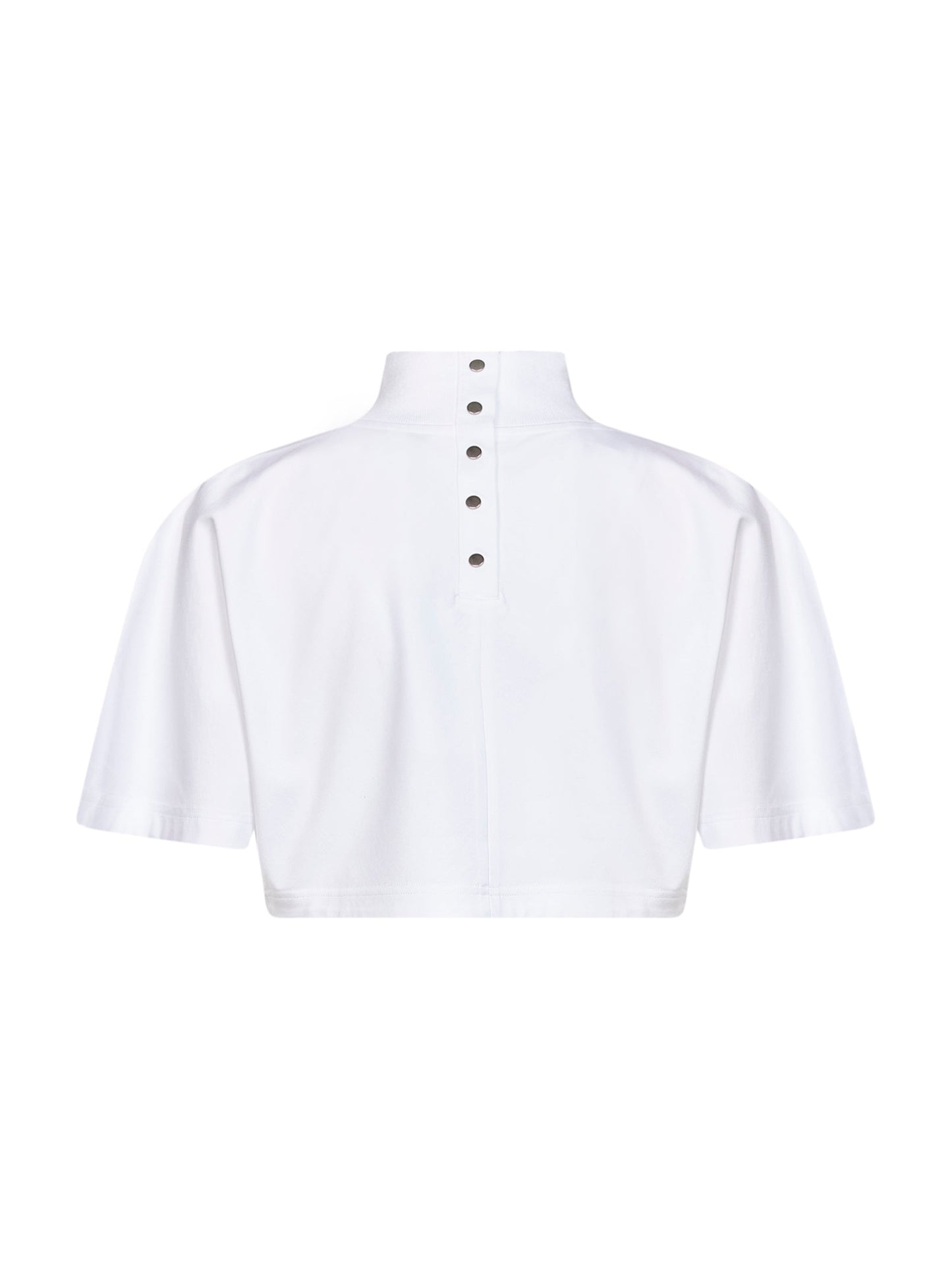 Alaïa Women White Cotton Jersey Cropped T-Shirt