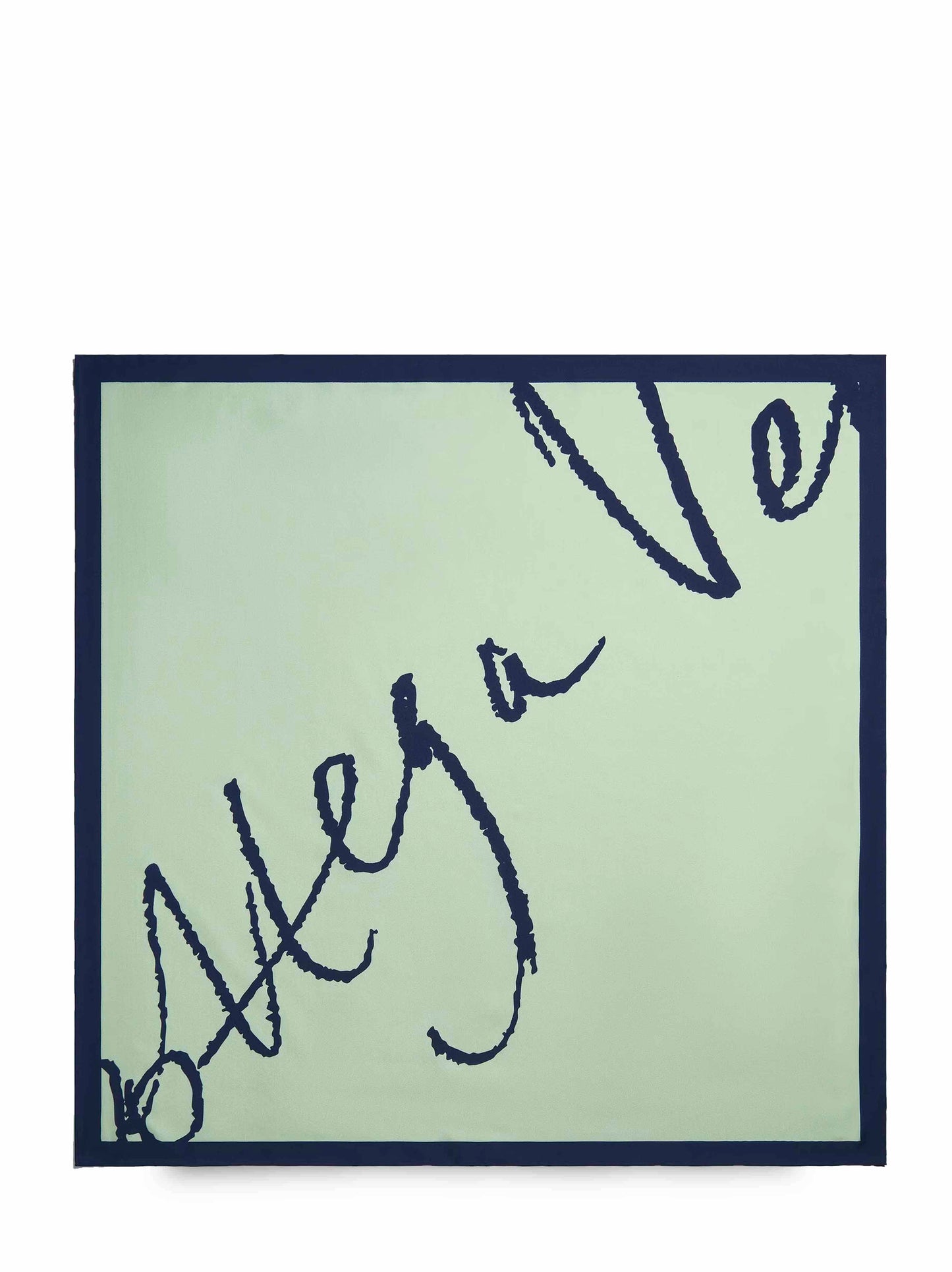 Bottega Veneta Women Pale Herb Green Silk Scarf With Graphic Print