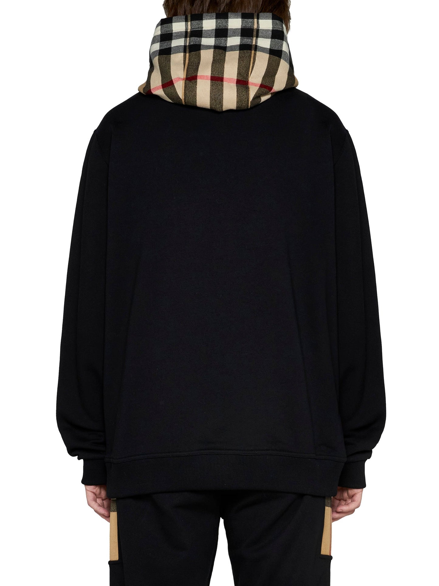 Burberry Men Checked Cotton Hoodie