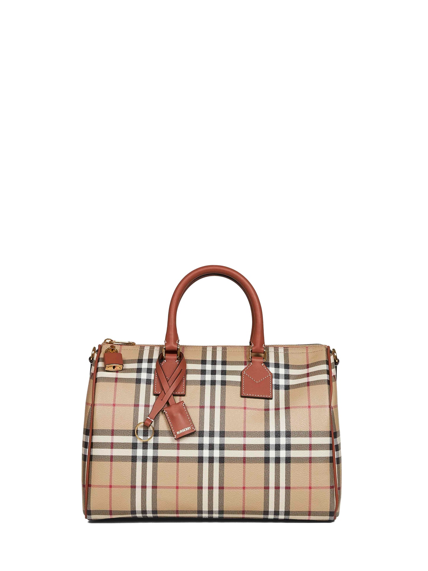 Burberry Women Archive Beige Check Medium Bowling Bag