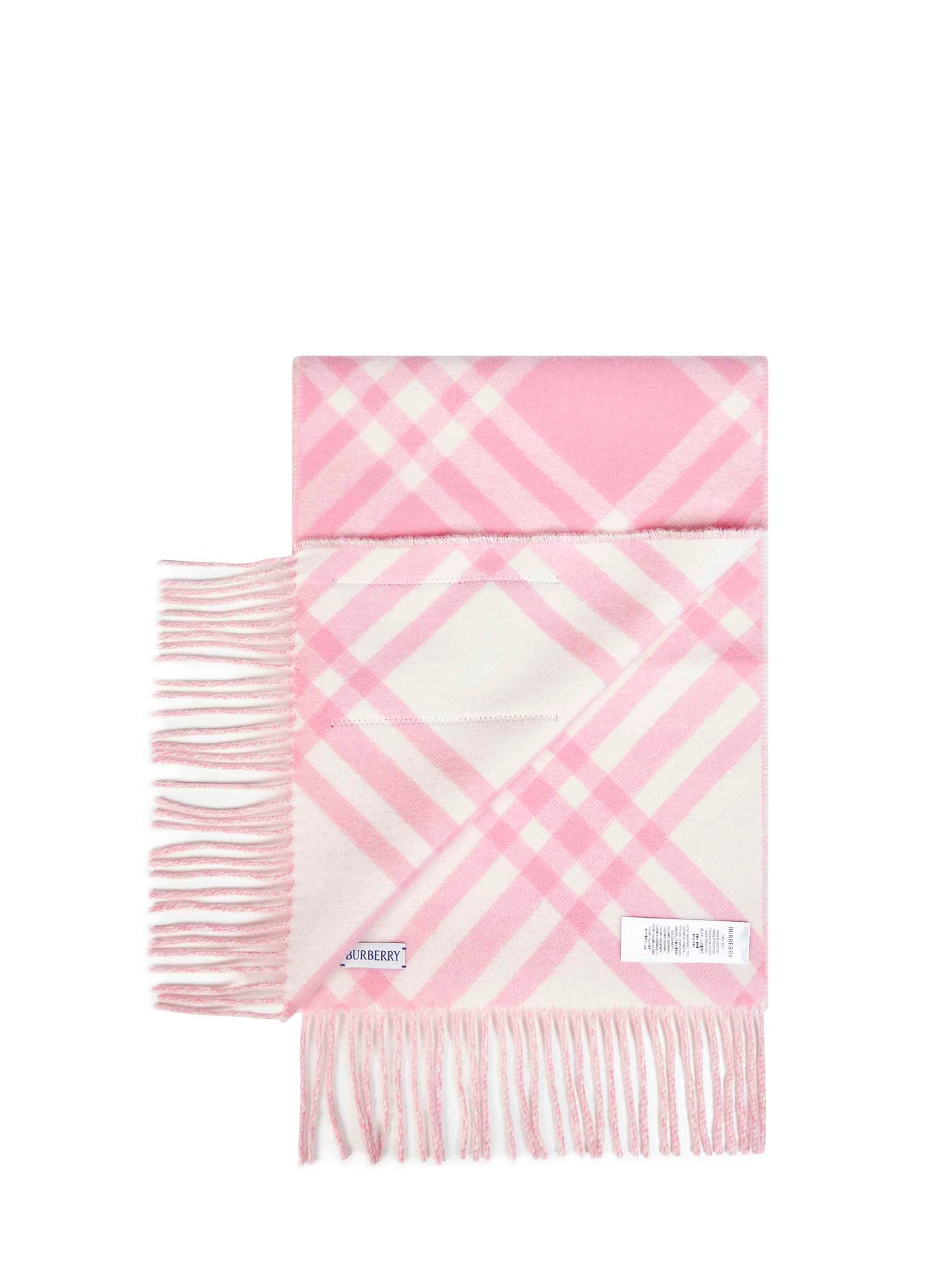 Burberry Women Sugar Pink Double-Face Check Cashmere Scarf