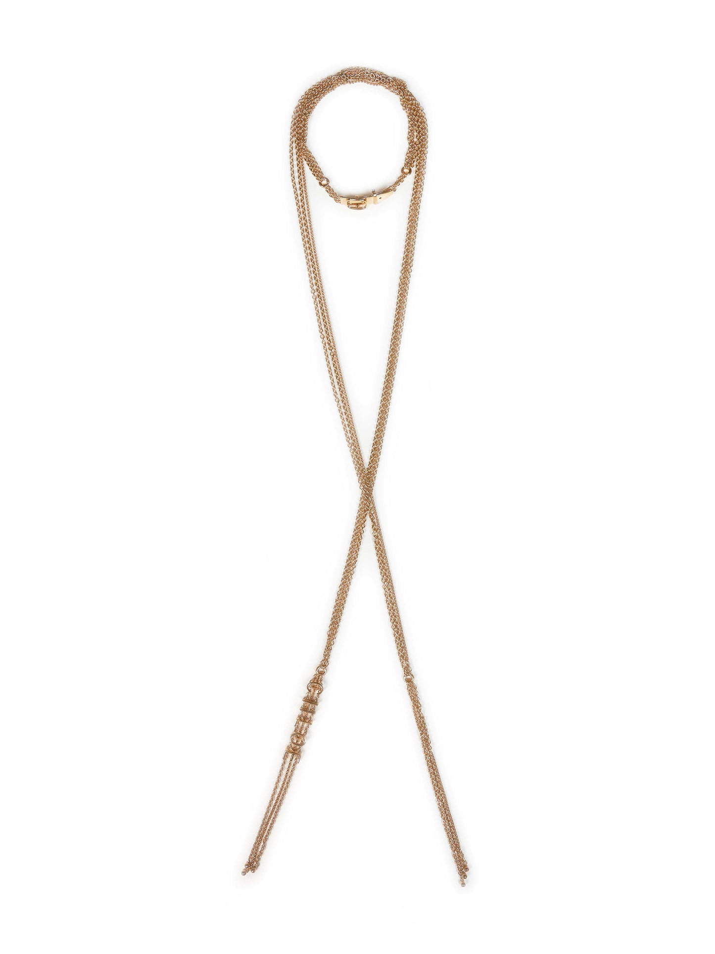 Chloé Women Gold Metal Scarf-Style Multi-Chain Necklace