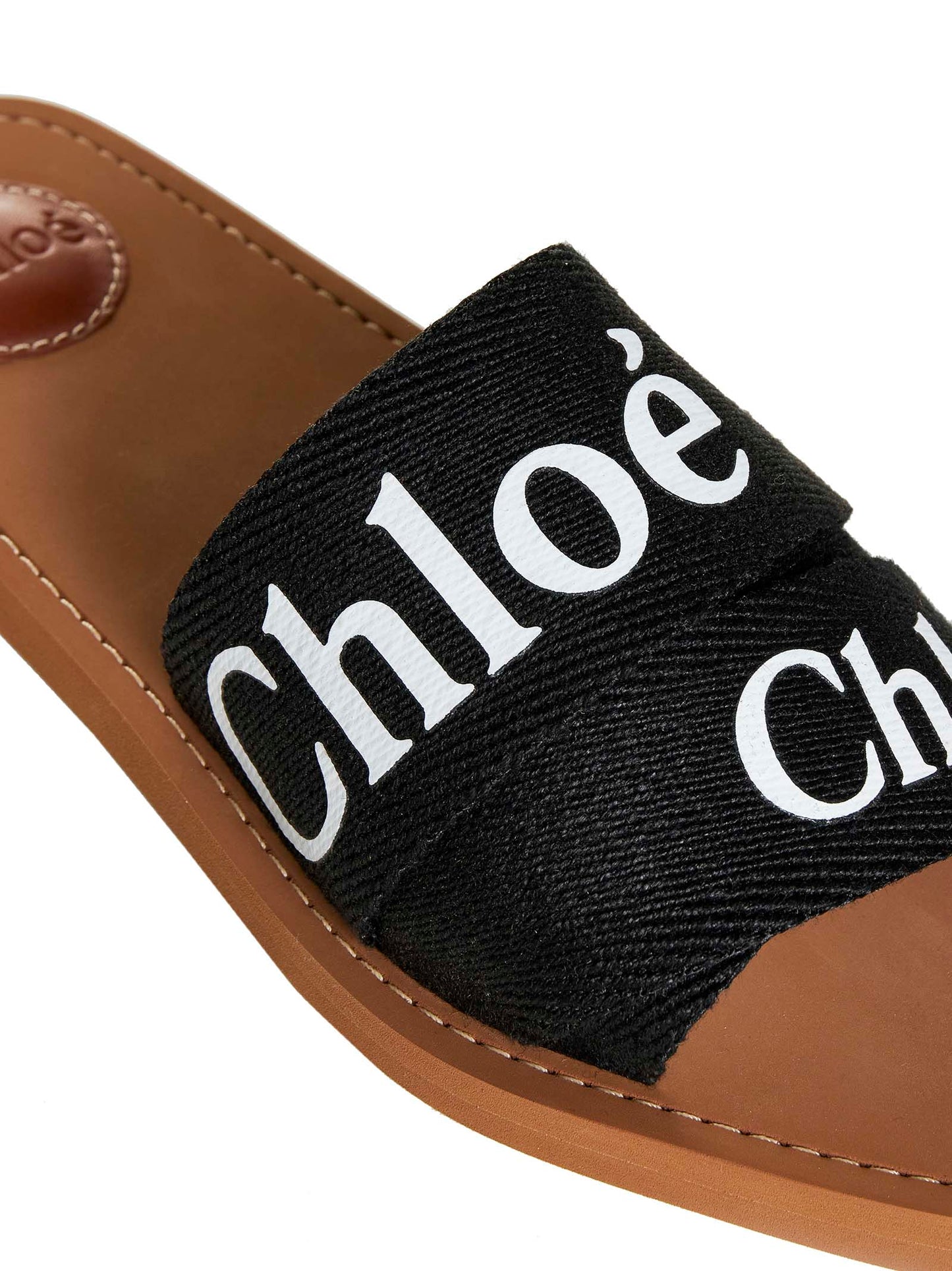 Chloé Women Woody Linen Flat Sandals