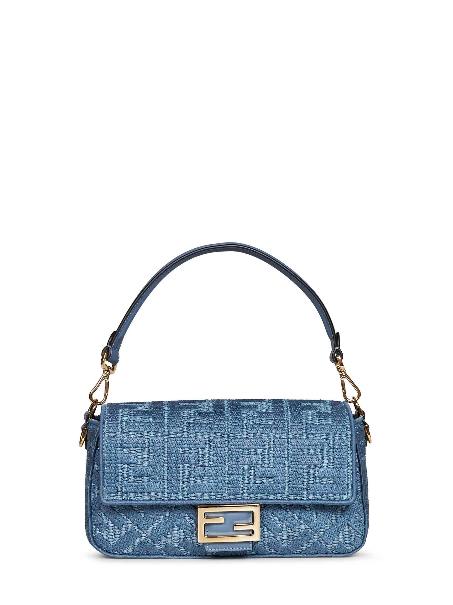 Fendi Women Blue Baguette Shoulder Bag