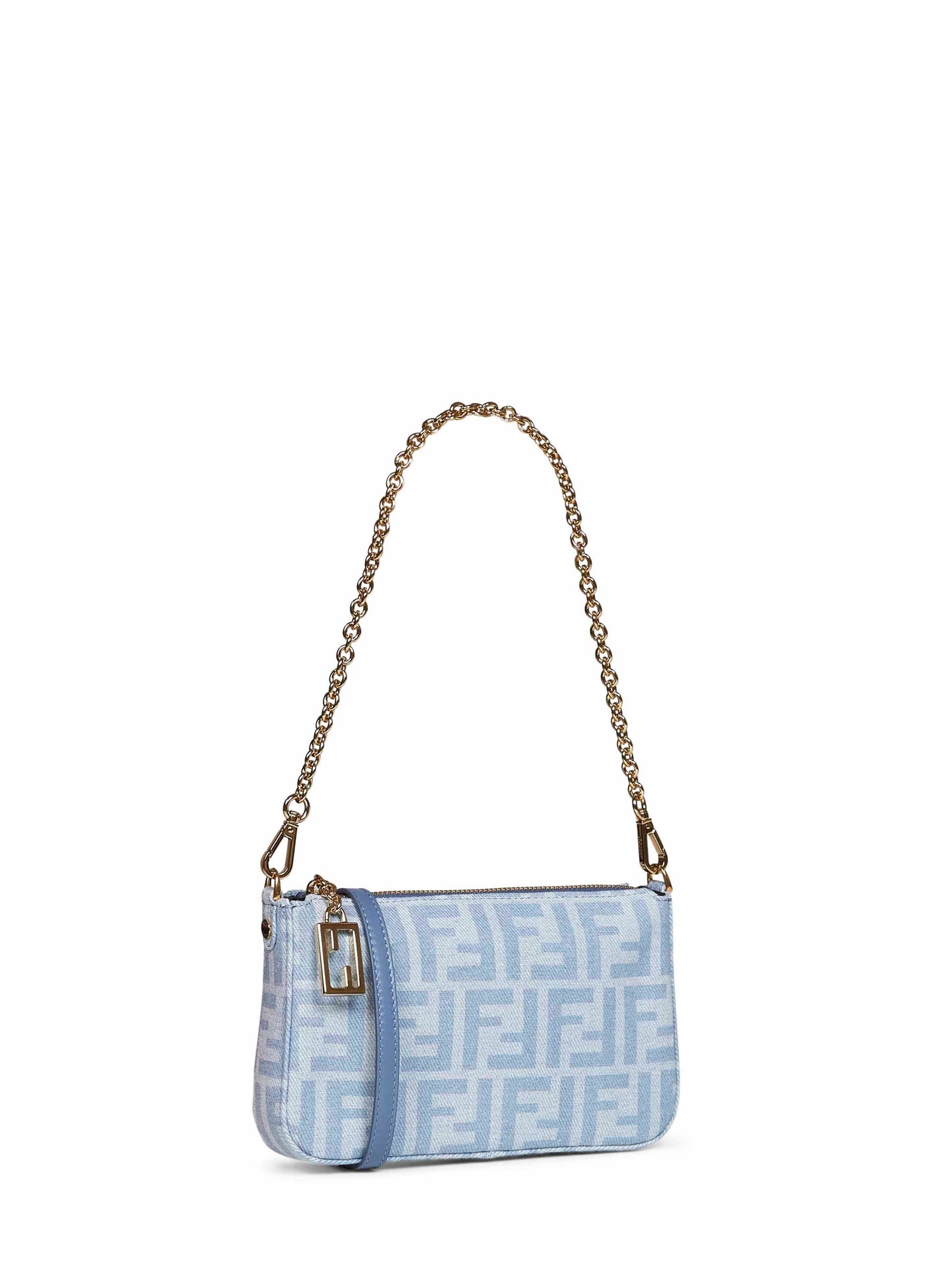 Fendi Women Light Blue Baguette Pouch Bag