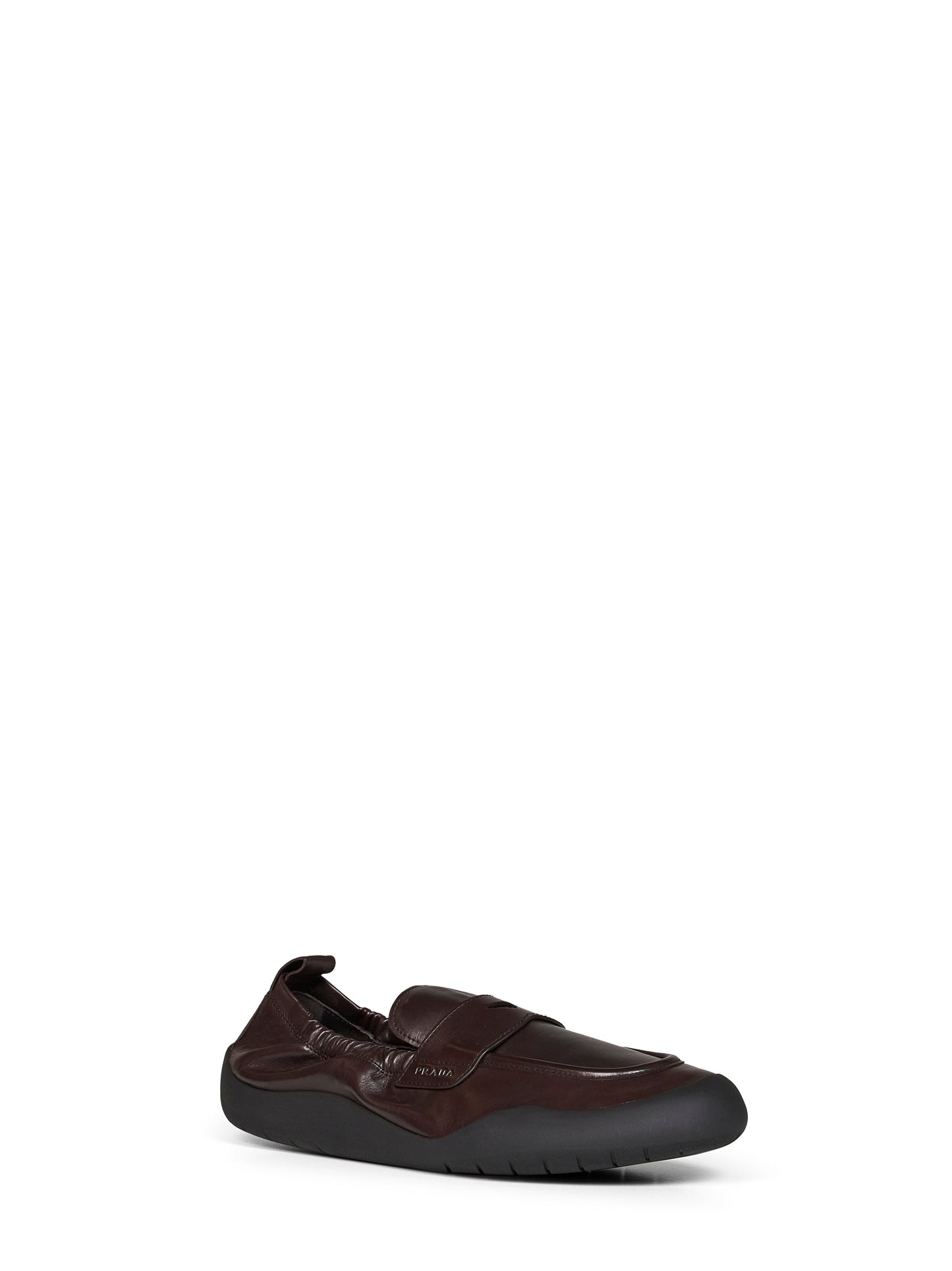 Prada Calzature Men Dark Brown Leather Speedrock Loafers