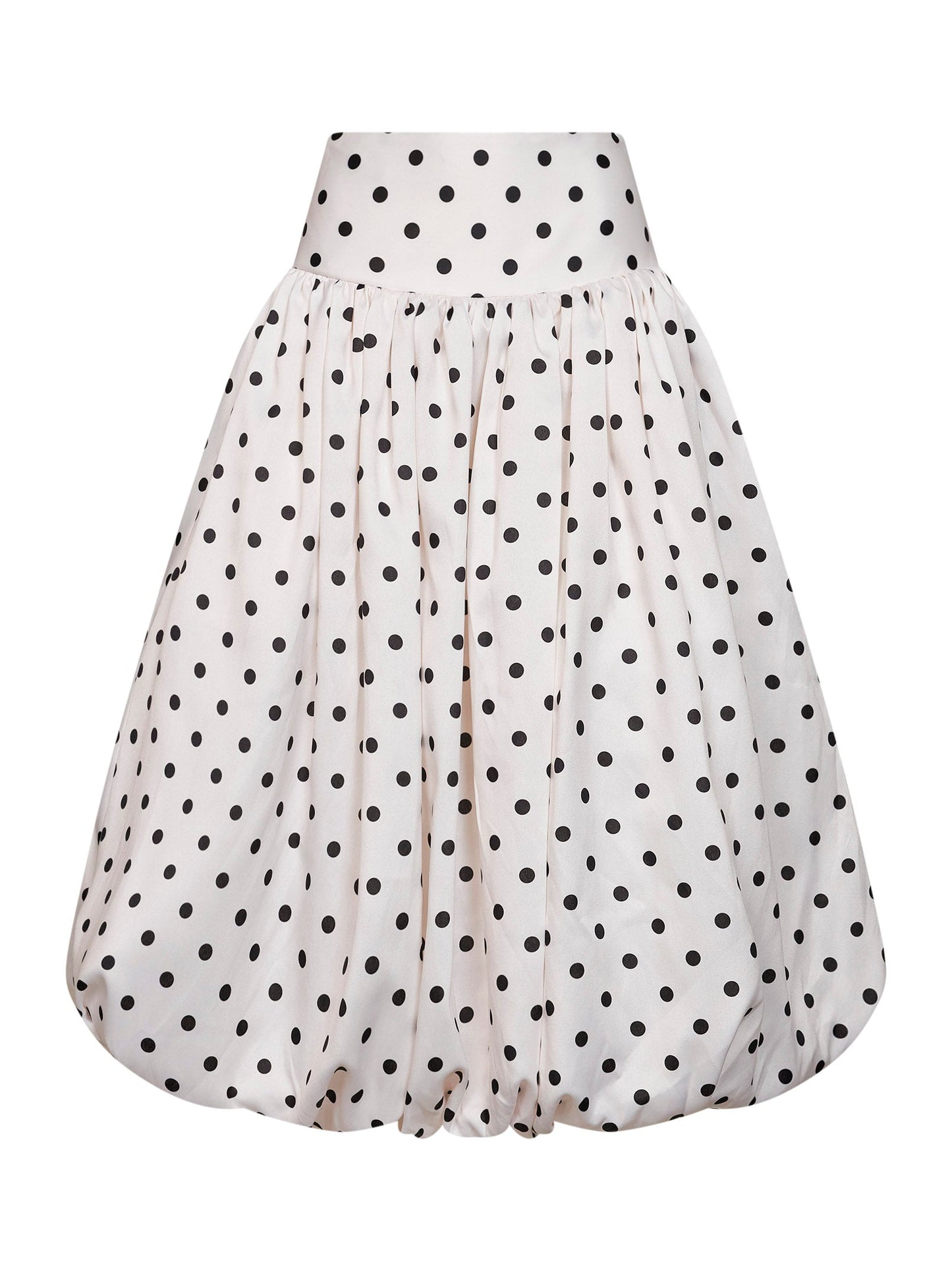Self Portrait Women Cream Polka Dot Taffeta Midi Skirt