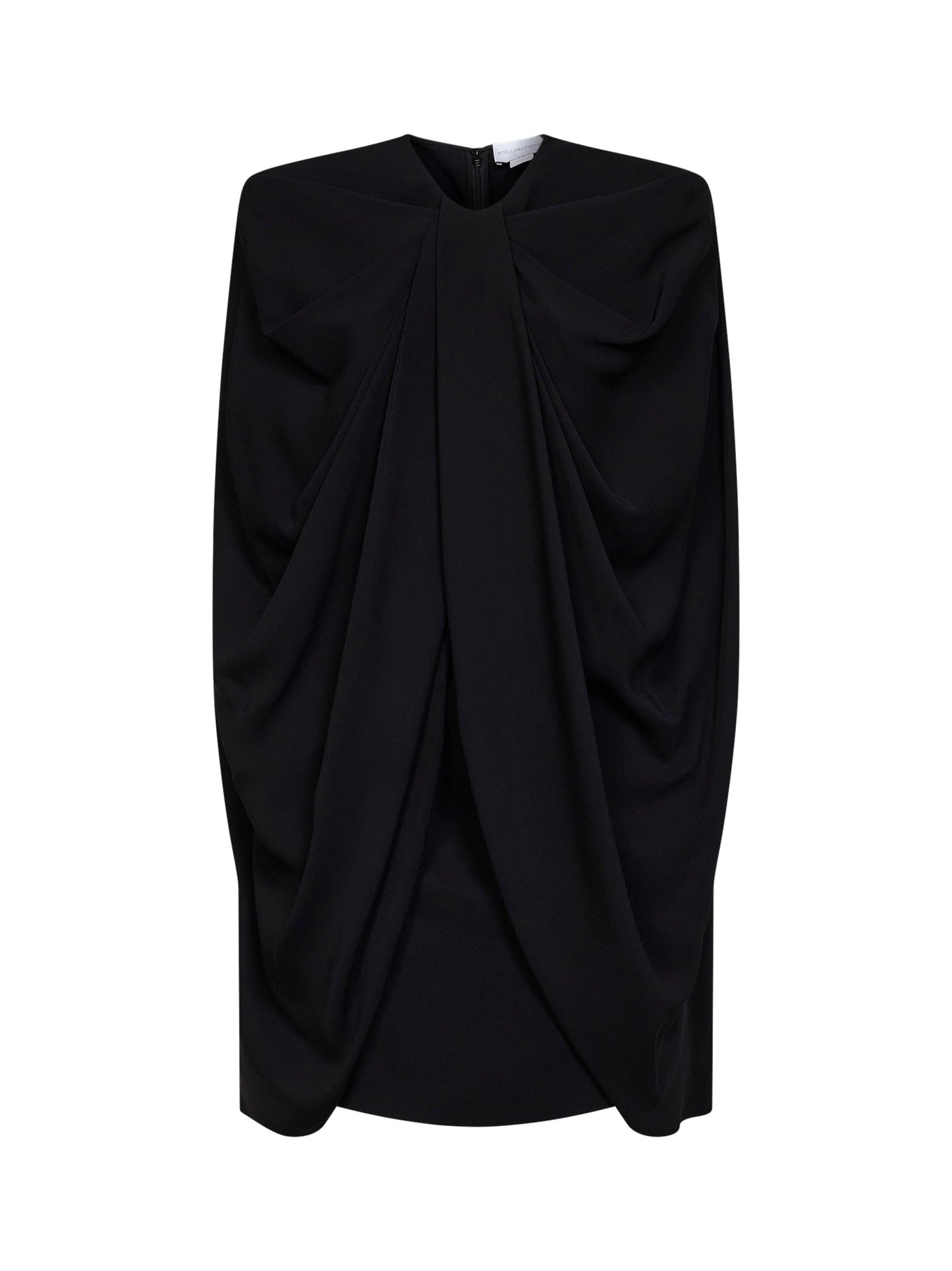 Stella Mccartney Women Black Stretch Viscose Cape Mini Dress