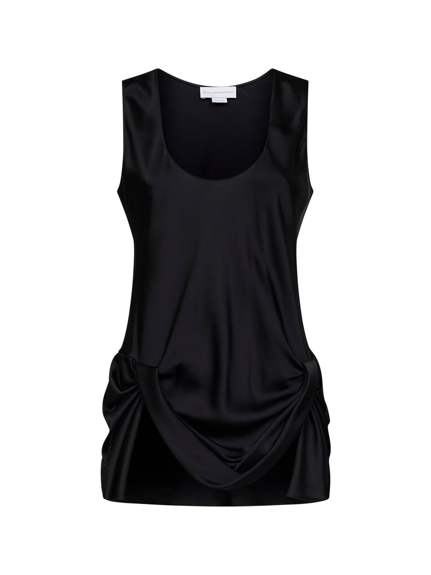 Stella Mccartney Women Black Satin Draped Top