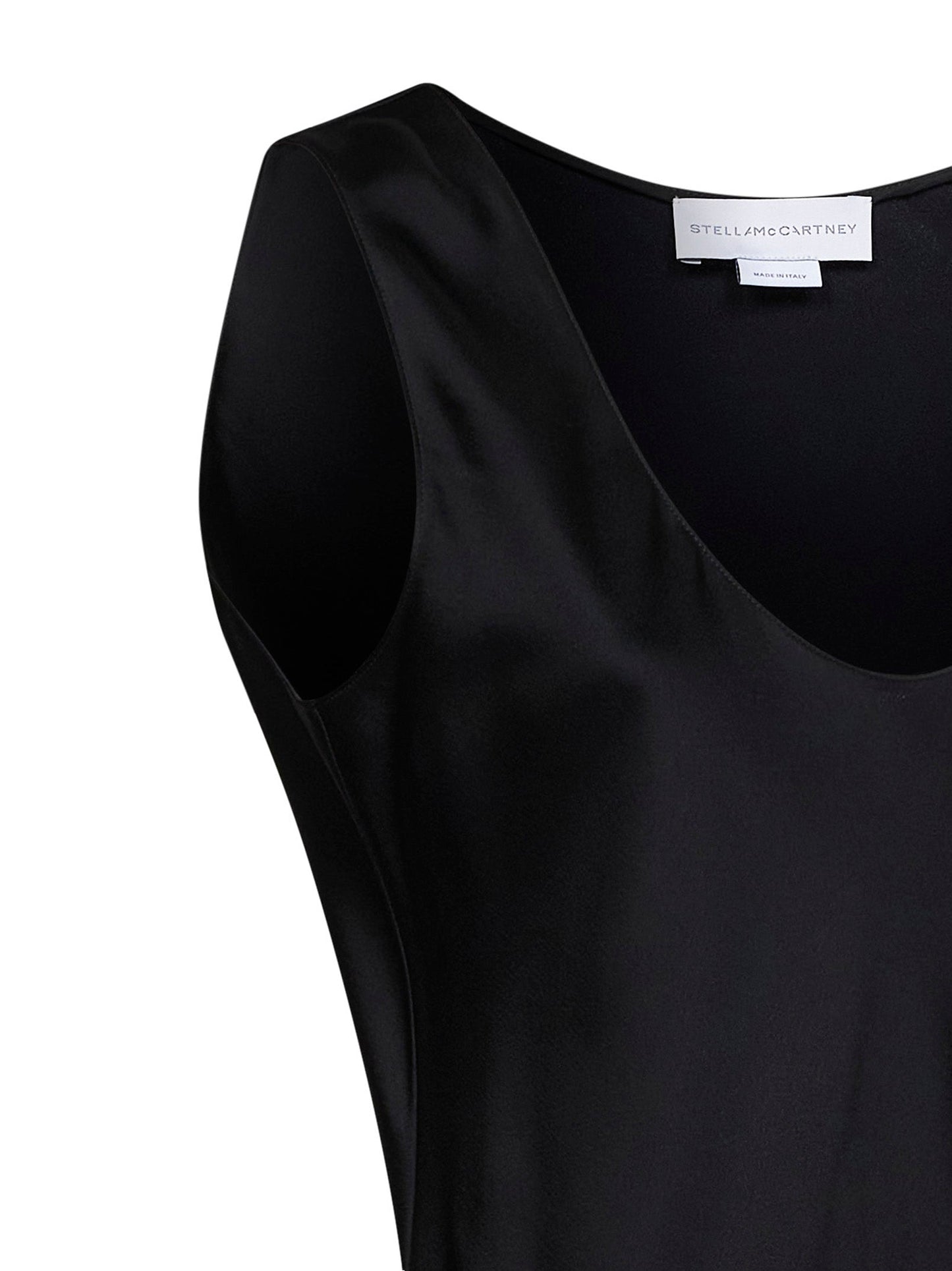 Stella Mccartney Women Black Satin Draped Top