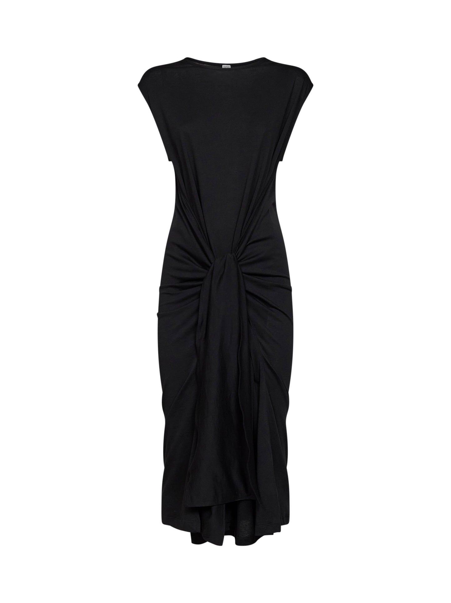 Toteme Women Black Jersey Tie-Waist Midi Dress