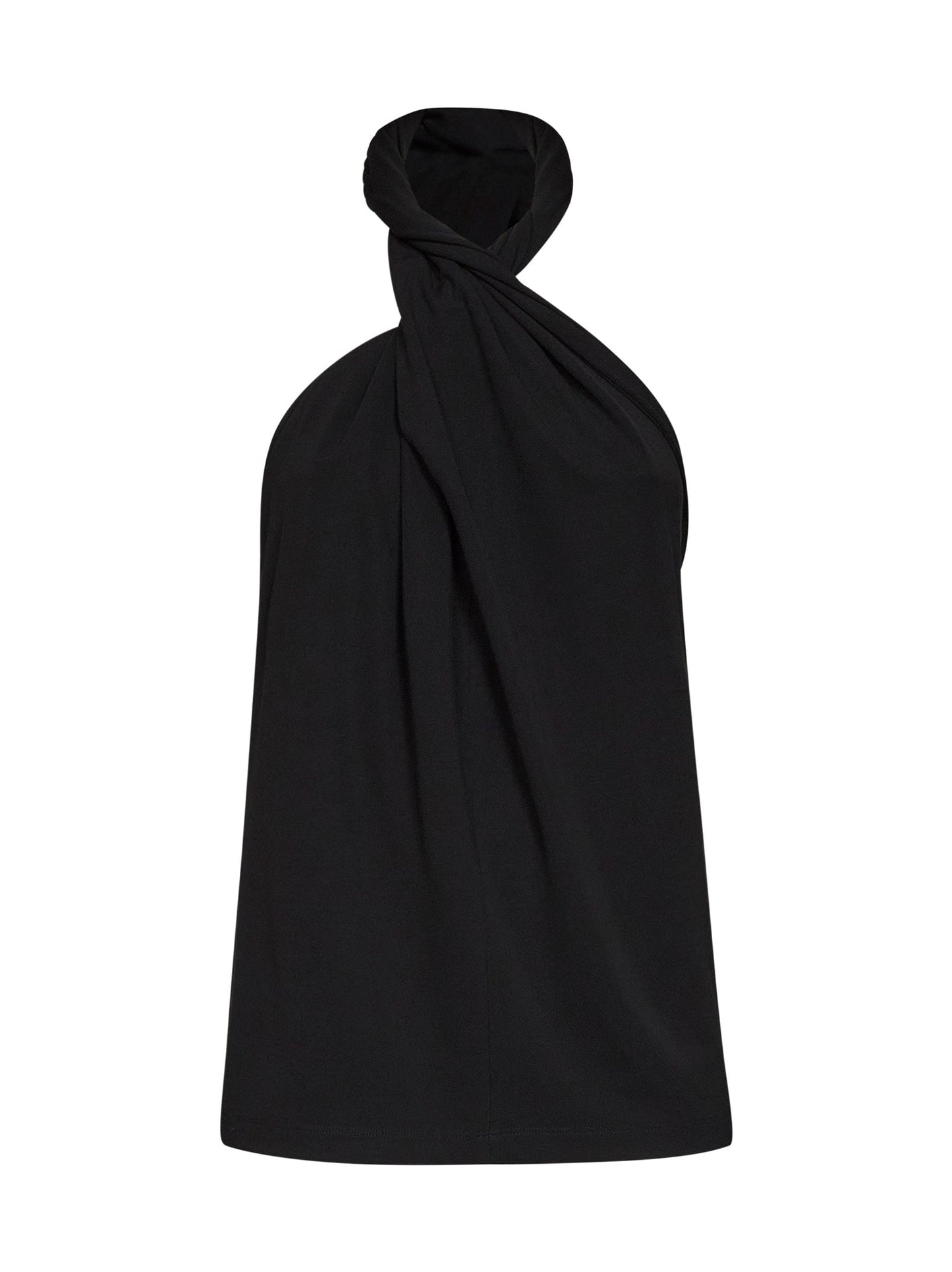 Toteme Women Black Jersey Twisted Halter Top
