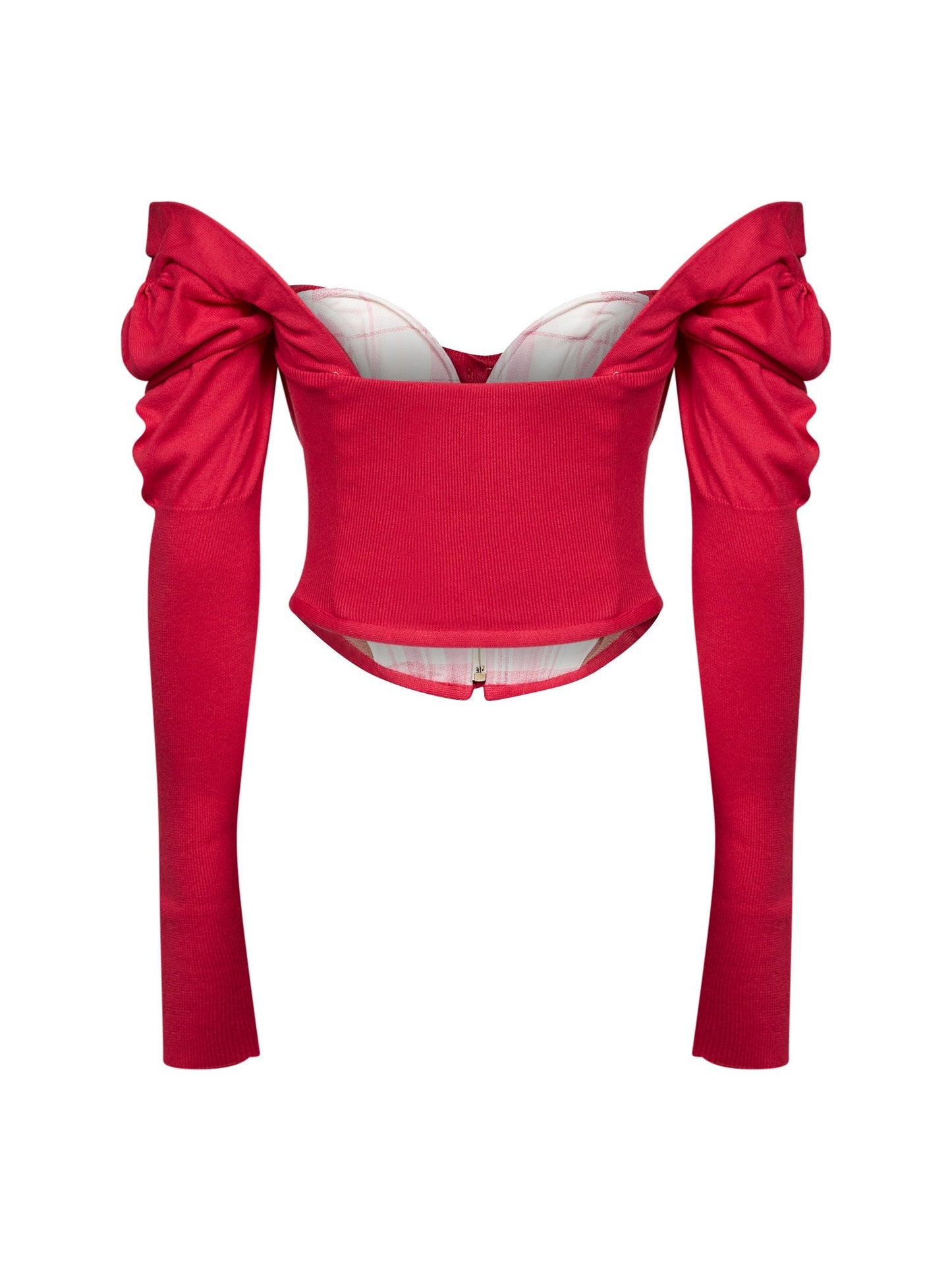 Vivienne Westwood Women Raspberry Knit Bea Corset Draped Cardigan