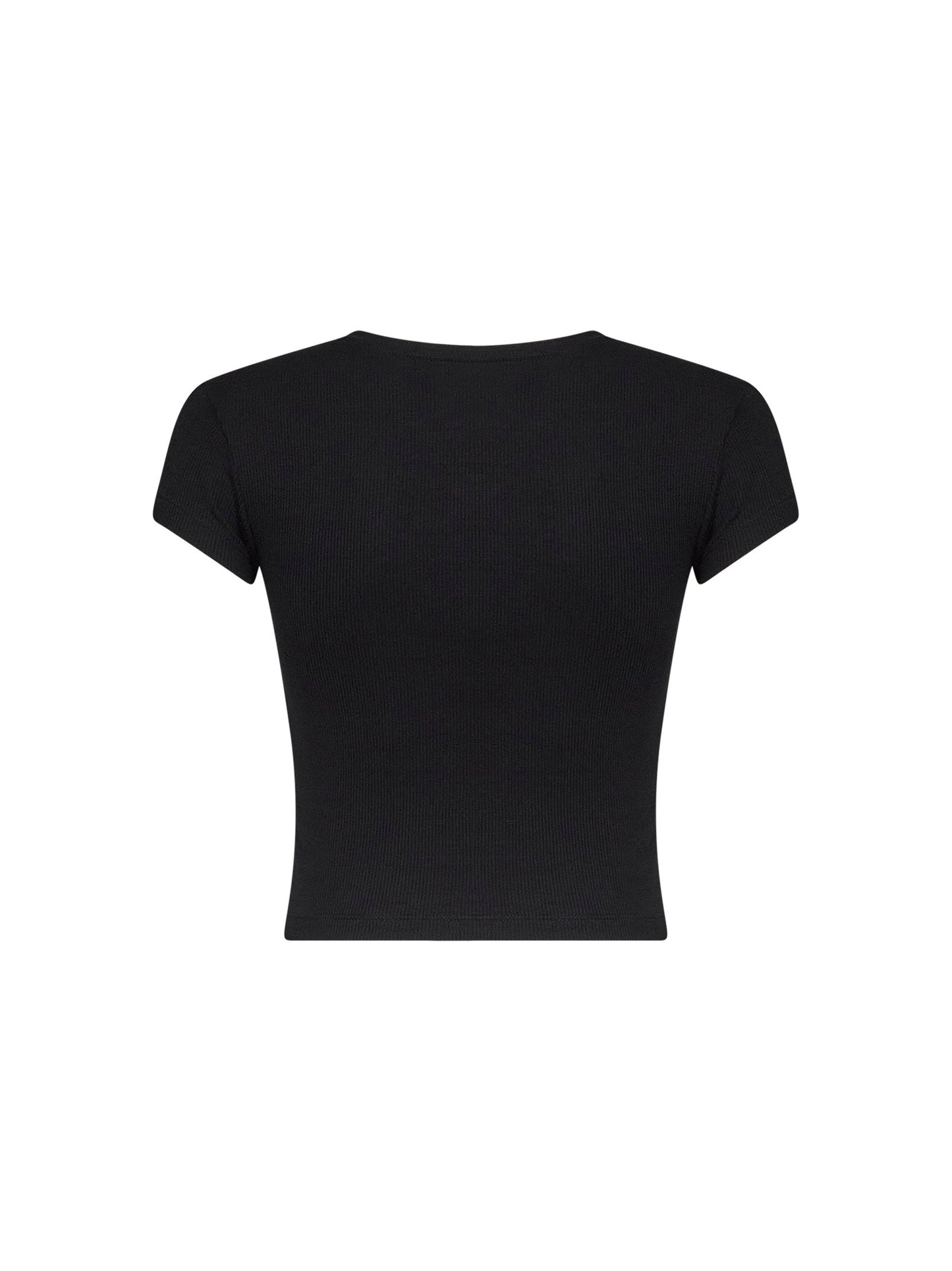 Vivienne Westwood Women Black Ribbed Jersey Baby Peru Cropped T-Shirt