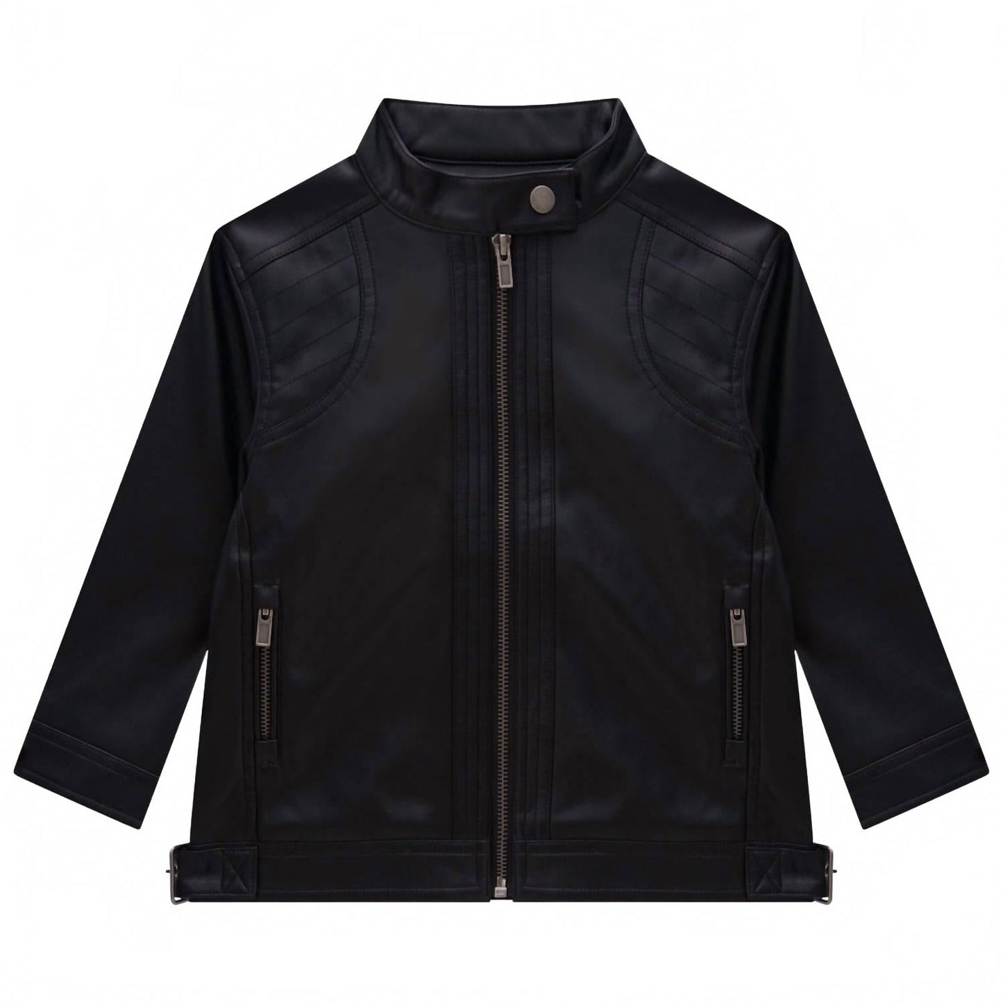 Boys' Leather Jacket In Black
