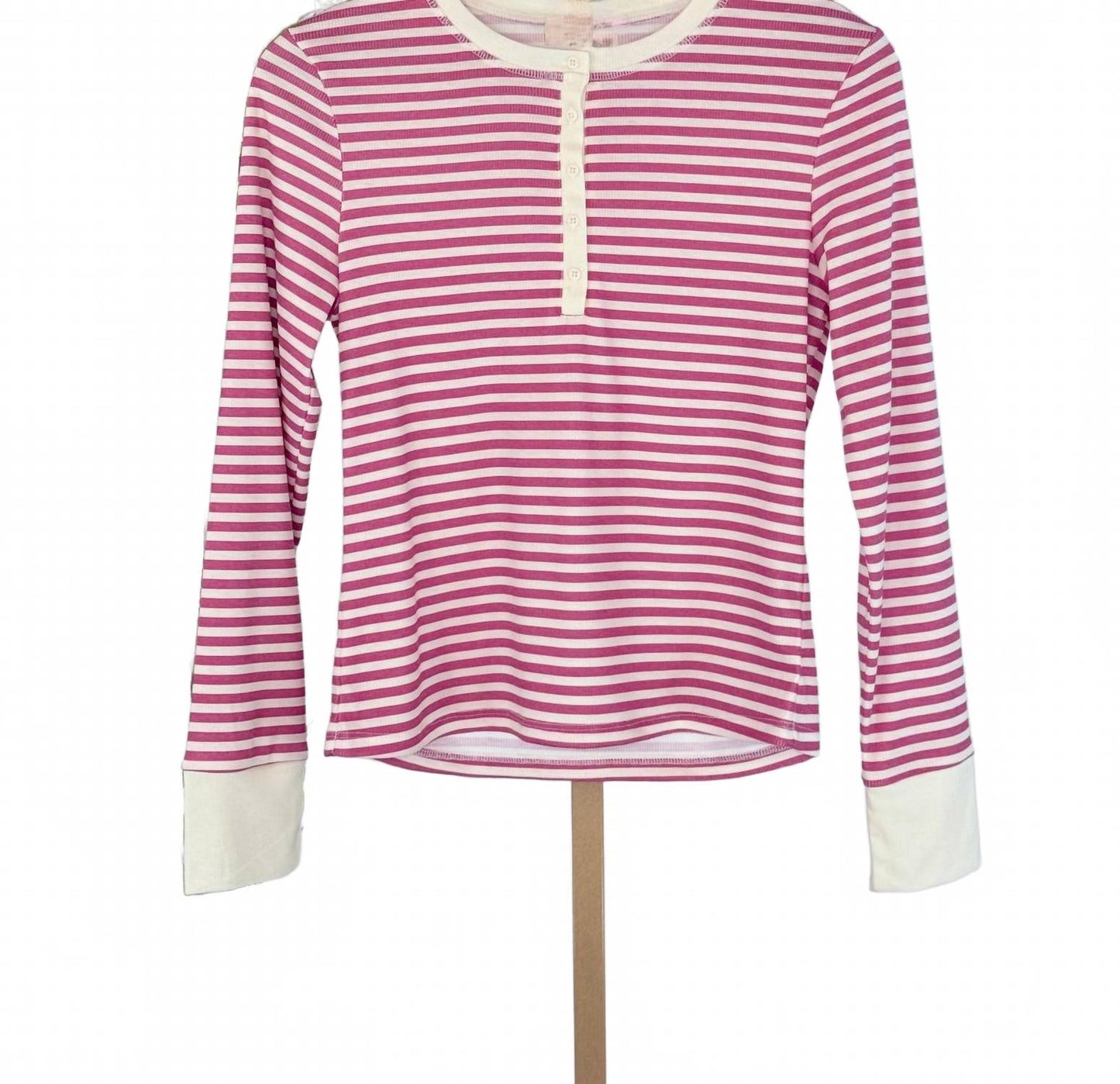 Tulsi Stripe Long Sleeve Top In Berry/vanilla Ice