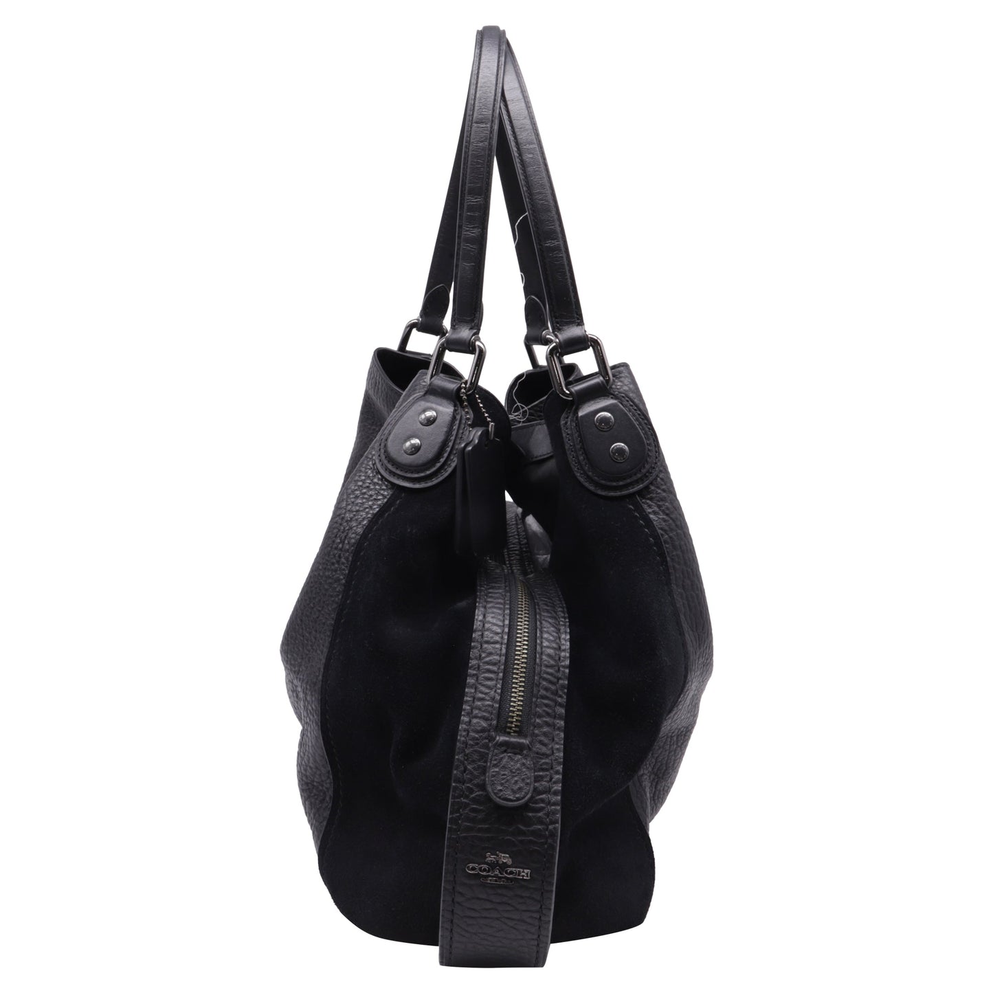 Coach Large Edie Shoulder Bag in Black Leather