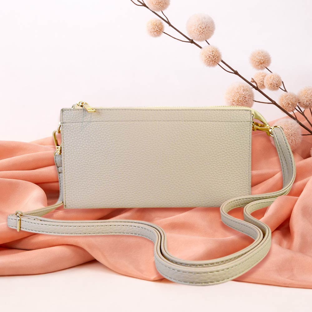 Faux Leather Slim Wallet Crossbody Bag