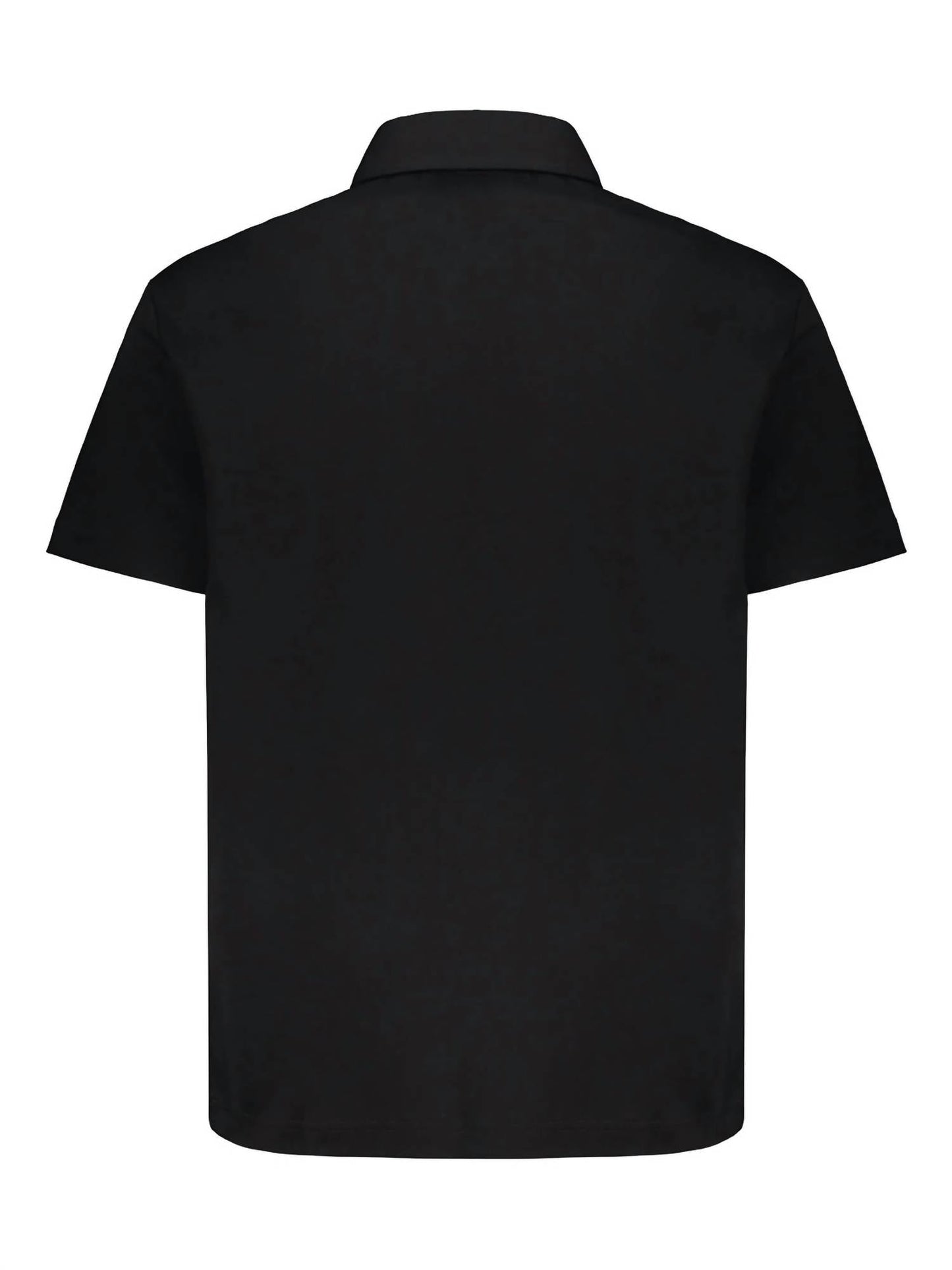 Men's Short Sleeve Cotton Polo Shirt In Black