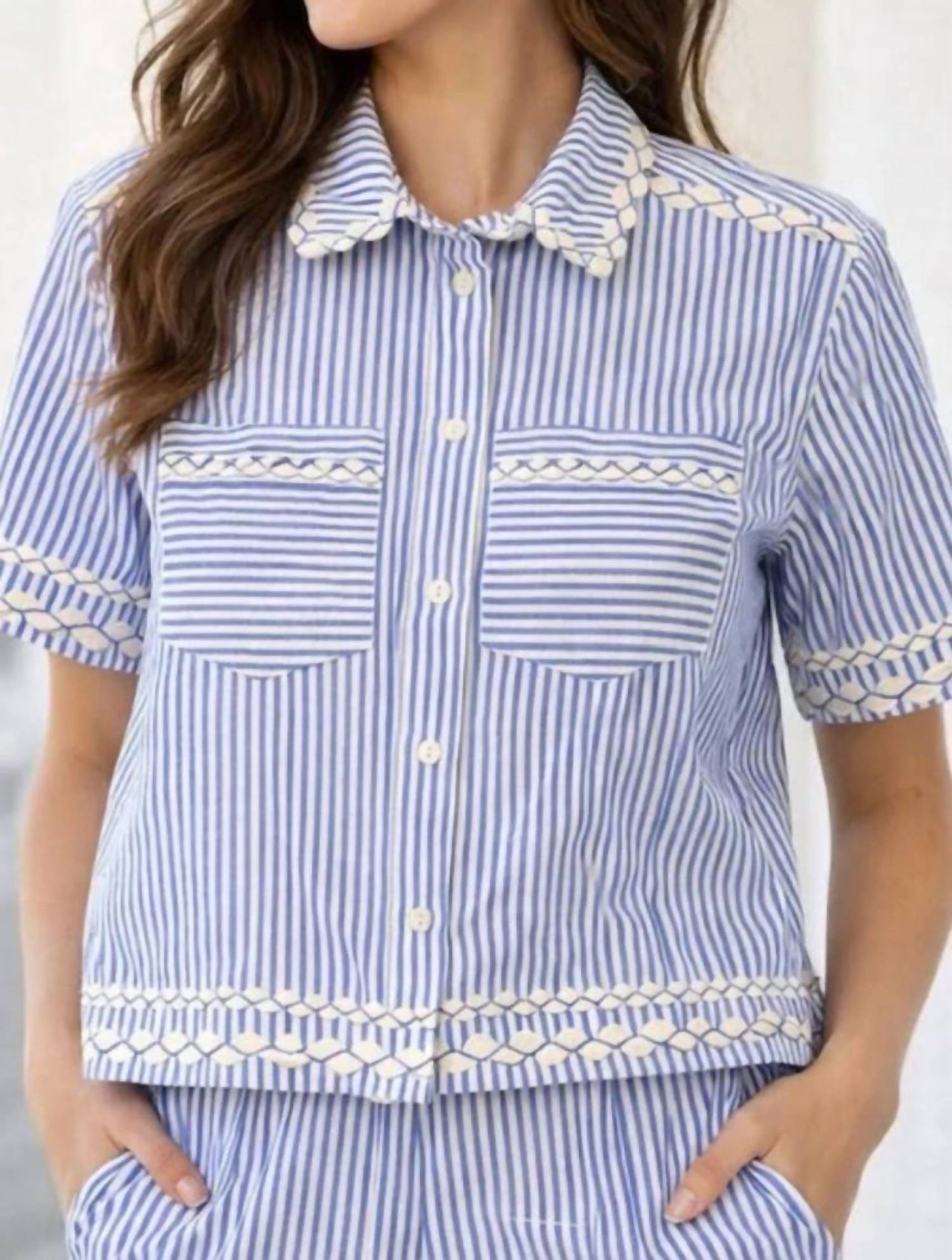 Riley Parker Top In Sconset Blue