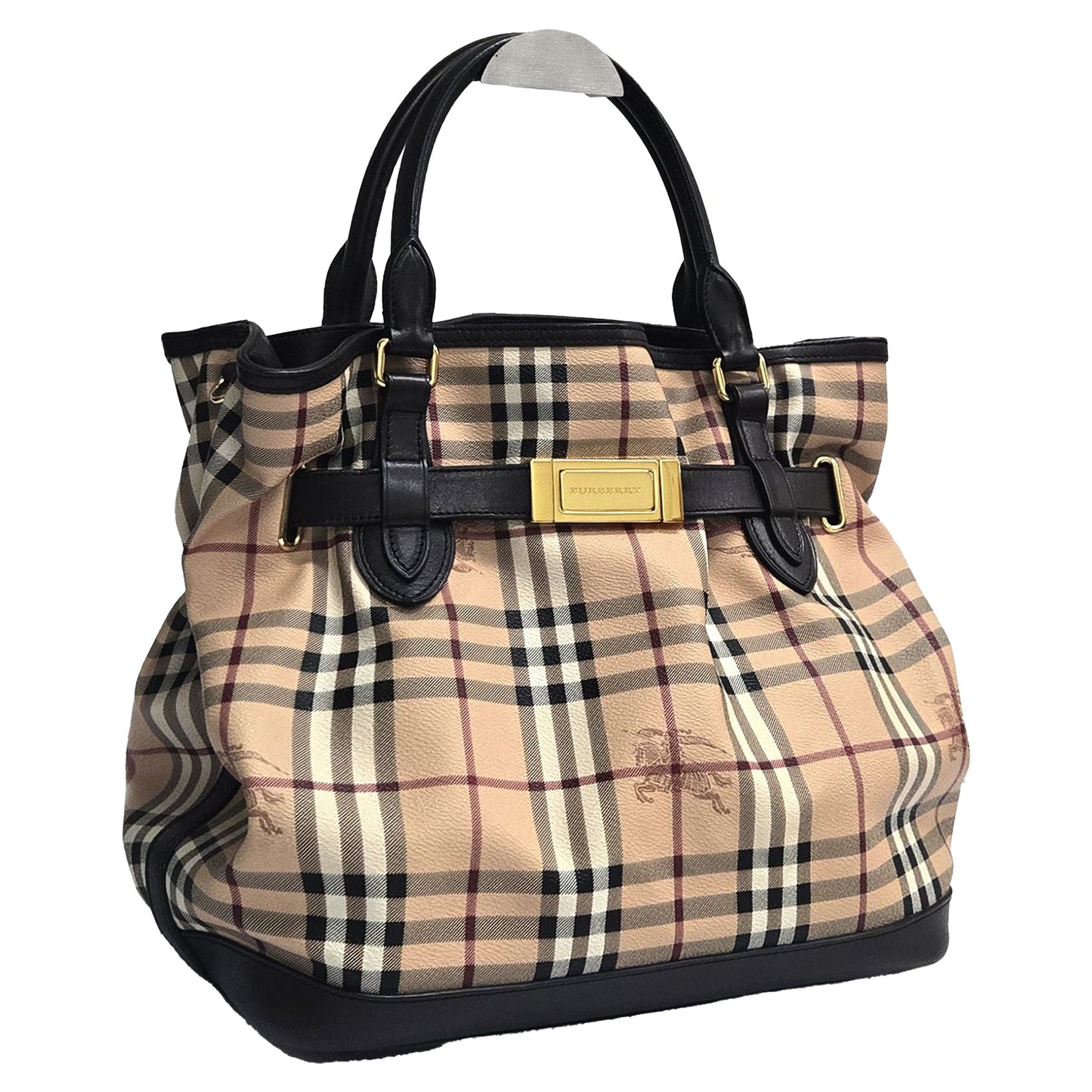 Golderton Haymarket Check Brown Leather Tote Bag