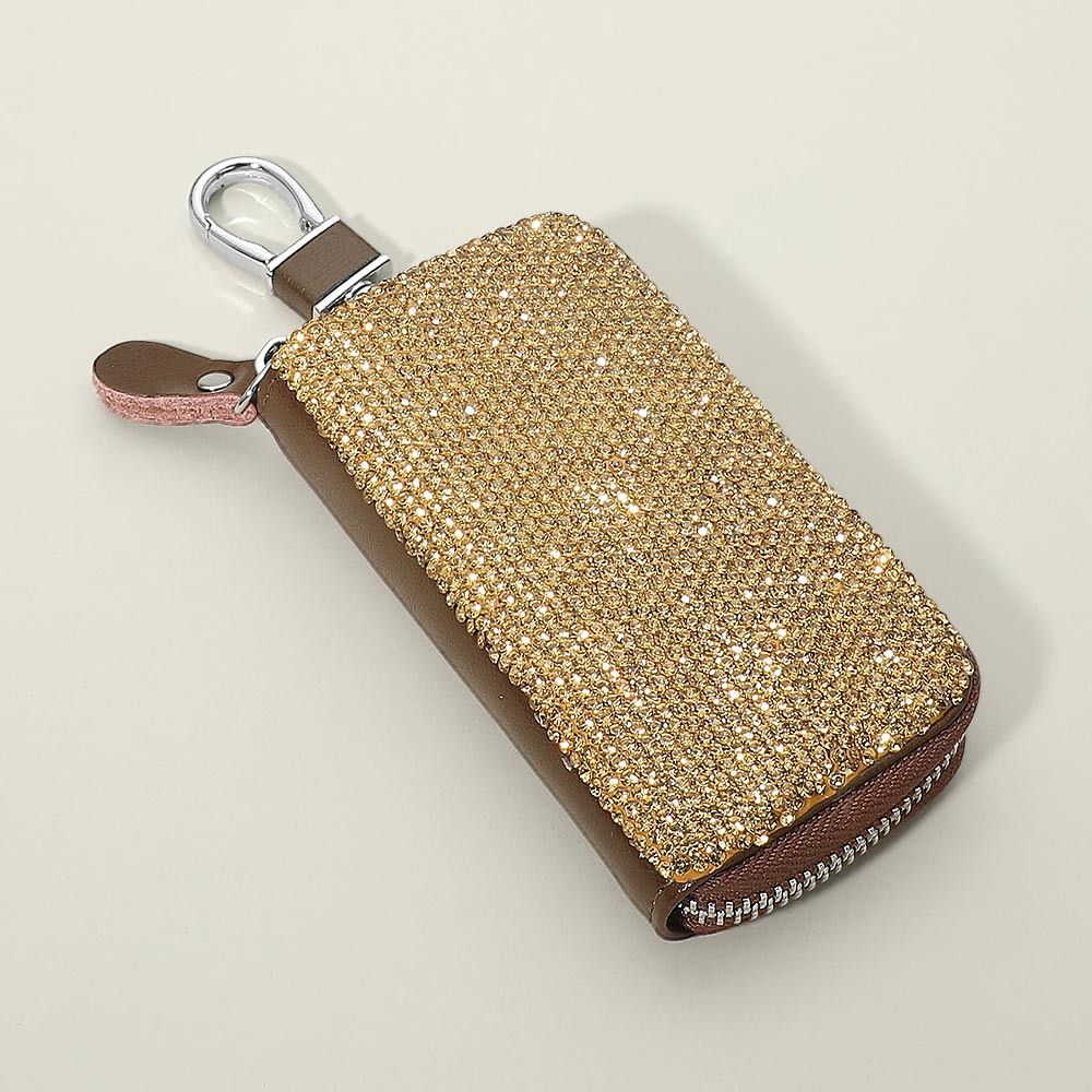 Bling Faux Leather Key Wallet