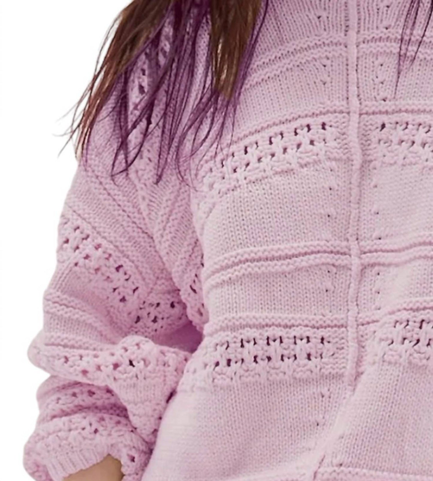 Faial Open Stitch Sweater In Pink