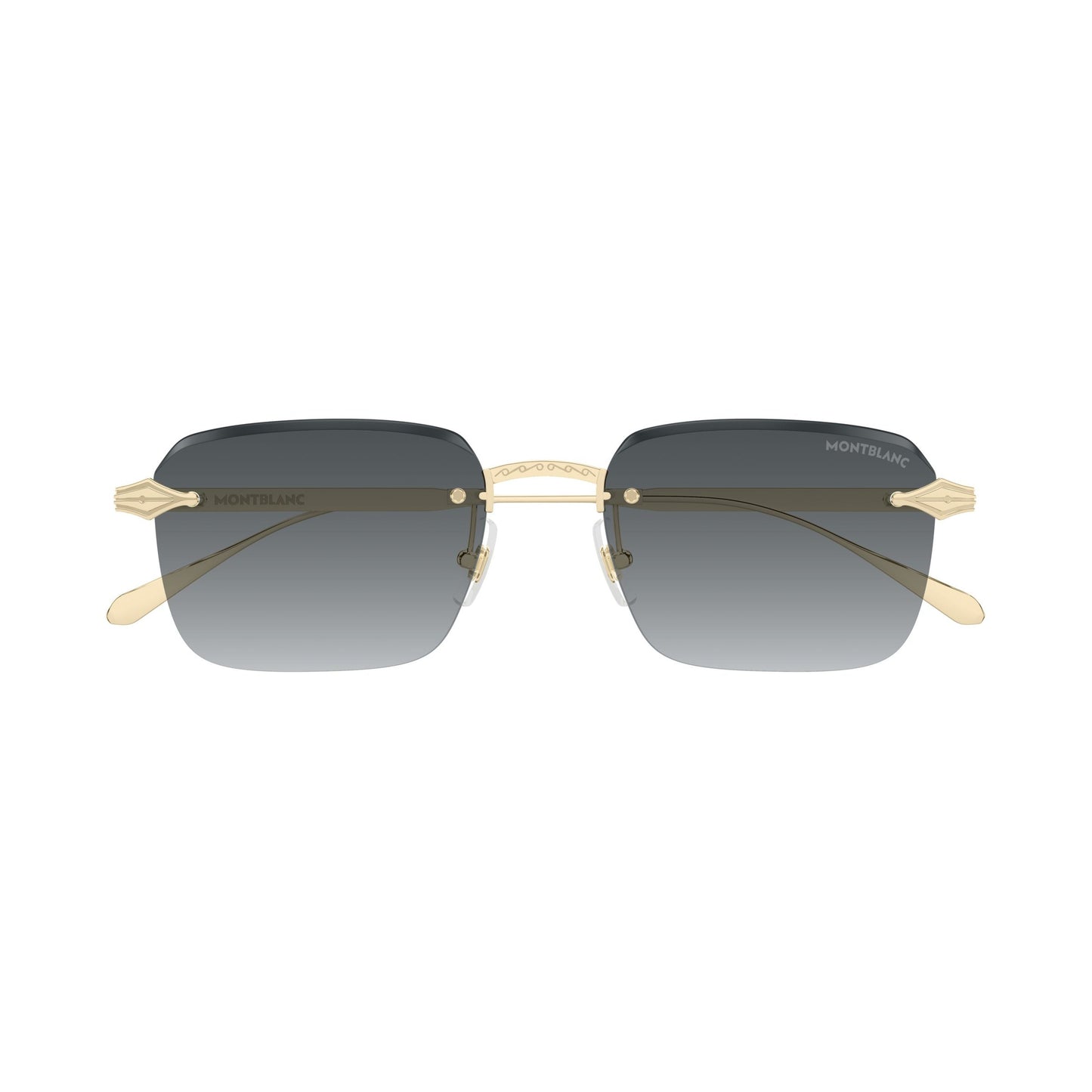 Rimless Square Sunglasses With Gold-Toned Metal Accents