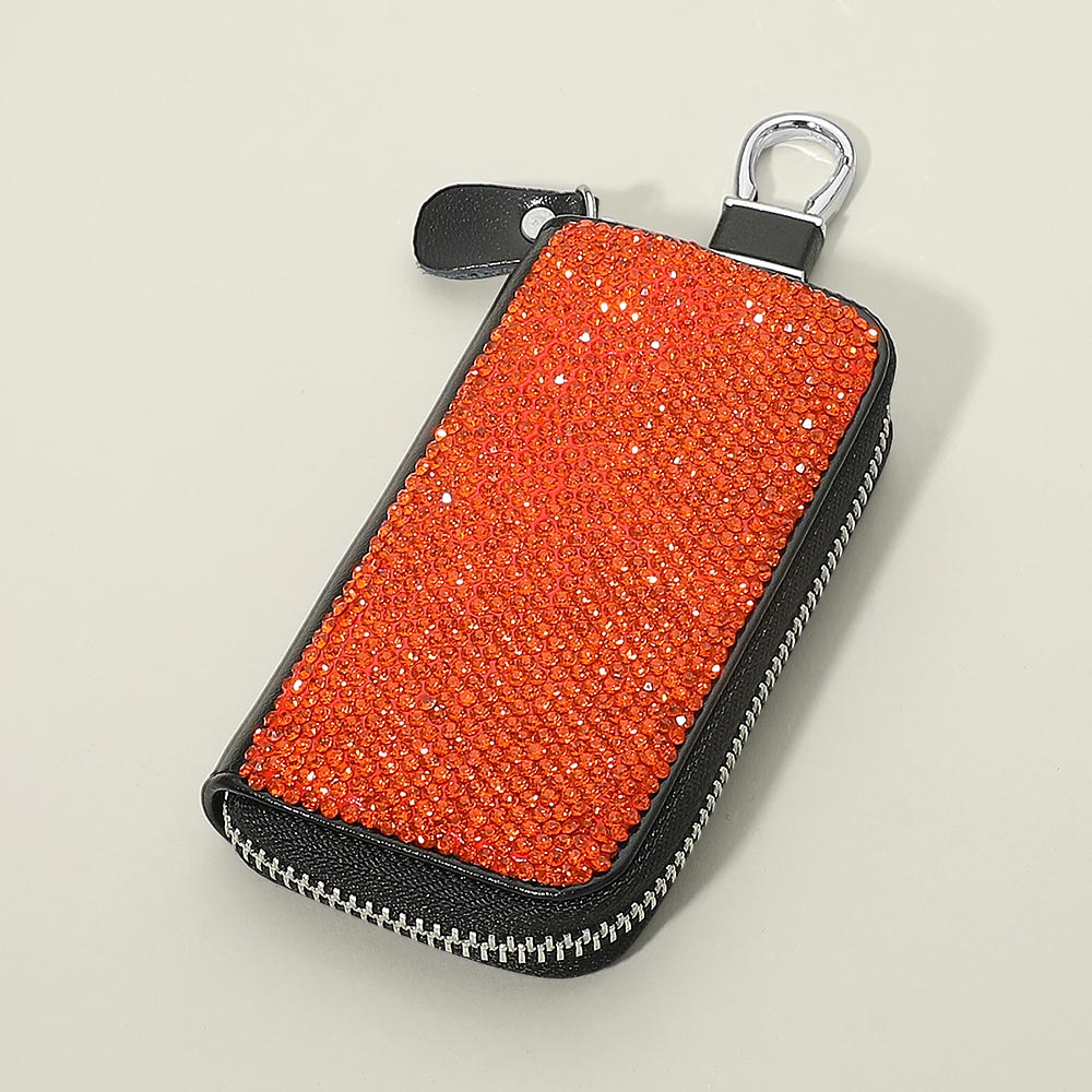 Bling Faux Leather Key Wallet