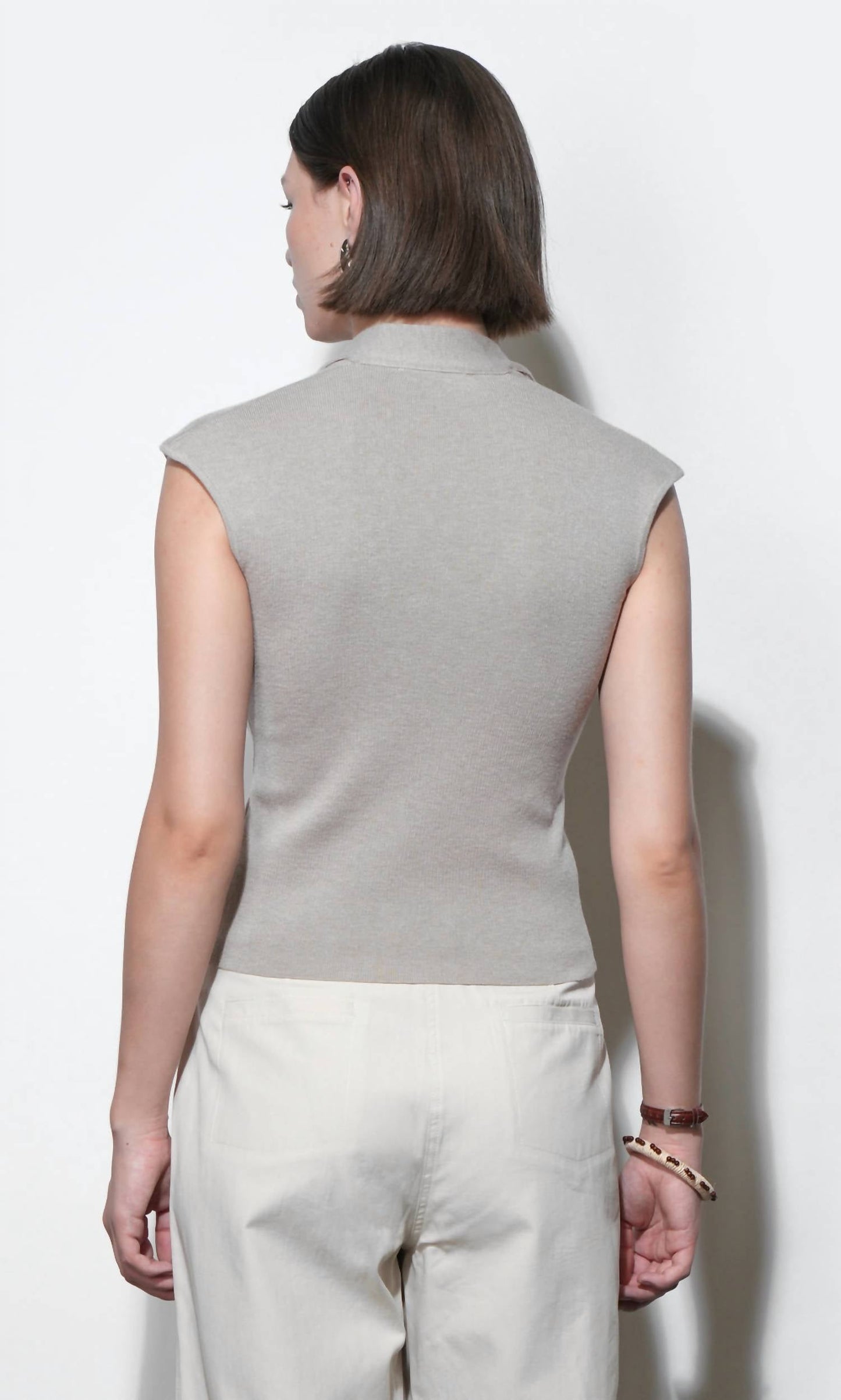 Hannah Scarf Knit Top In Oat