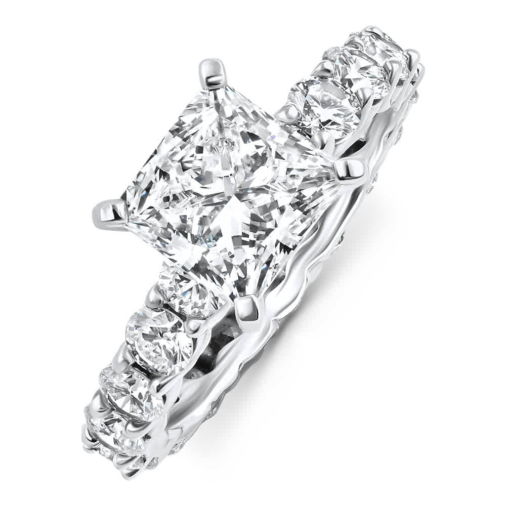 Certified 4 1/2Ct Radiant Cut Diamond Engagement Ring 14k Gold Lab Grown