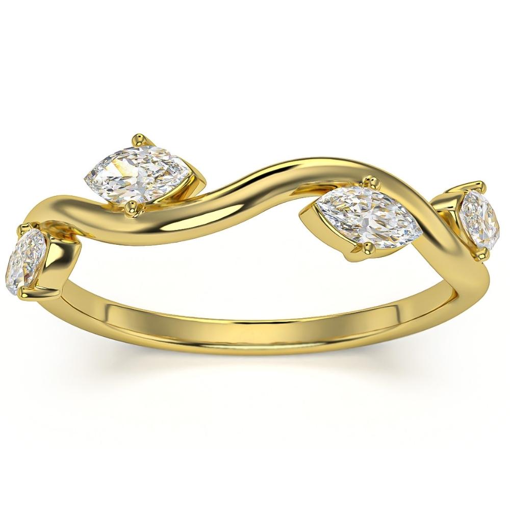 1/2Ct Marquise Diamond Wedding Vine Stackable Ring in White Yellow or Rose Gold