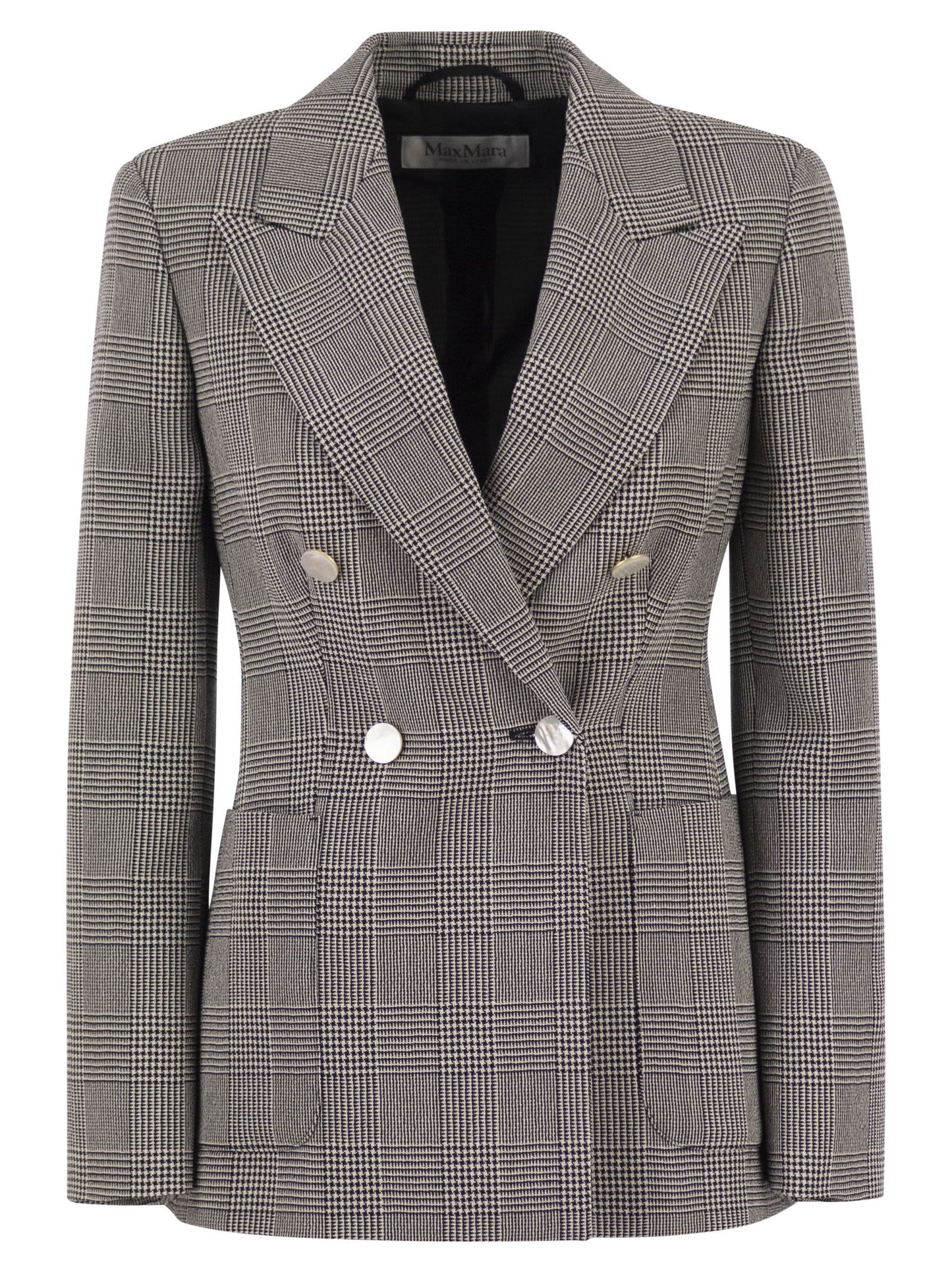 Max Mara Women Mxmaccordo - Double-Breasted Prince Of Wales Virgin Wool Blazer