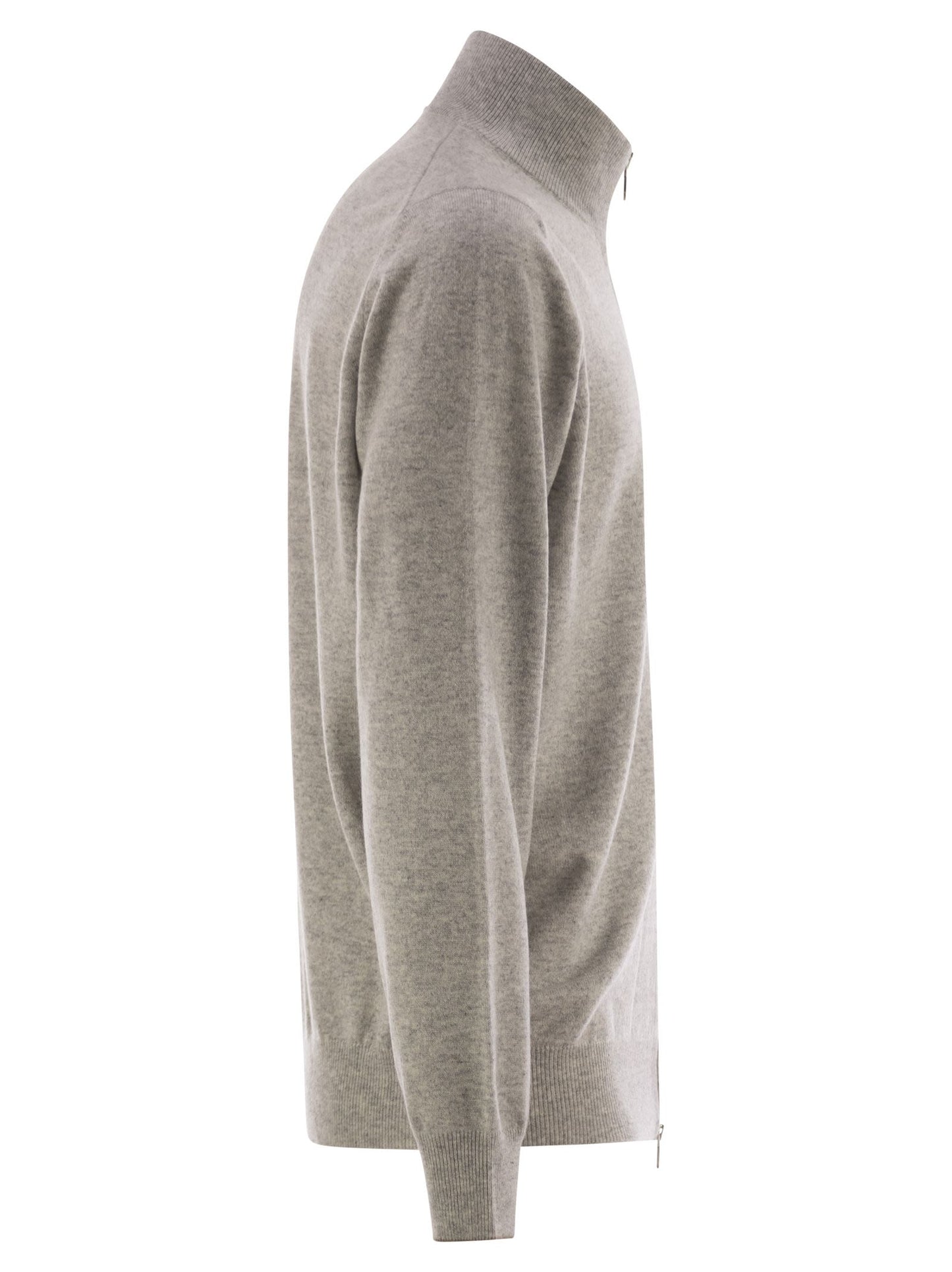 Brunello Cucinelli Men High-Necked Cashmere Cardigan With Zip